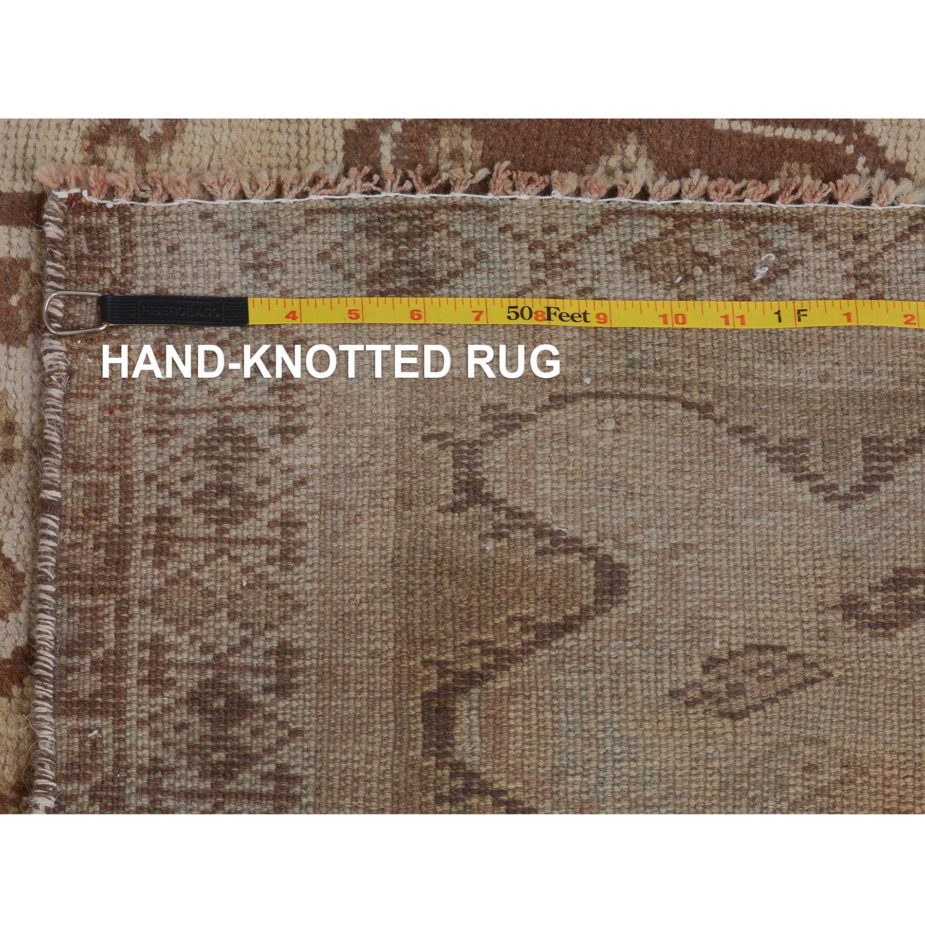 5'x7'5" Earth Tones Vintage and Worn Down Persian Shiraz Clean Pure Wool Distressed Hand Knotted Oriental Rug Sh57616