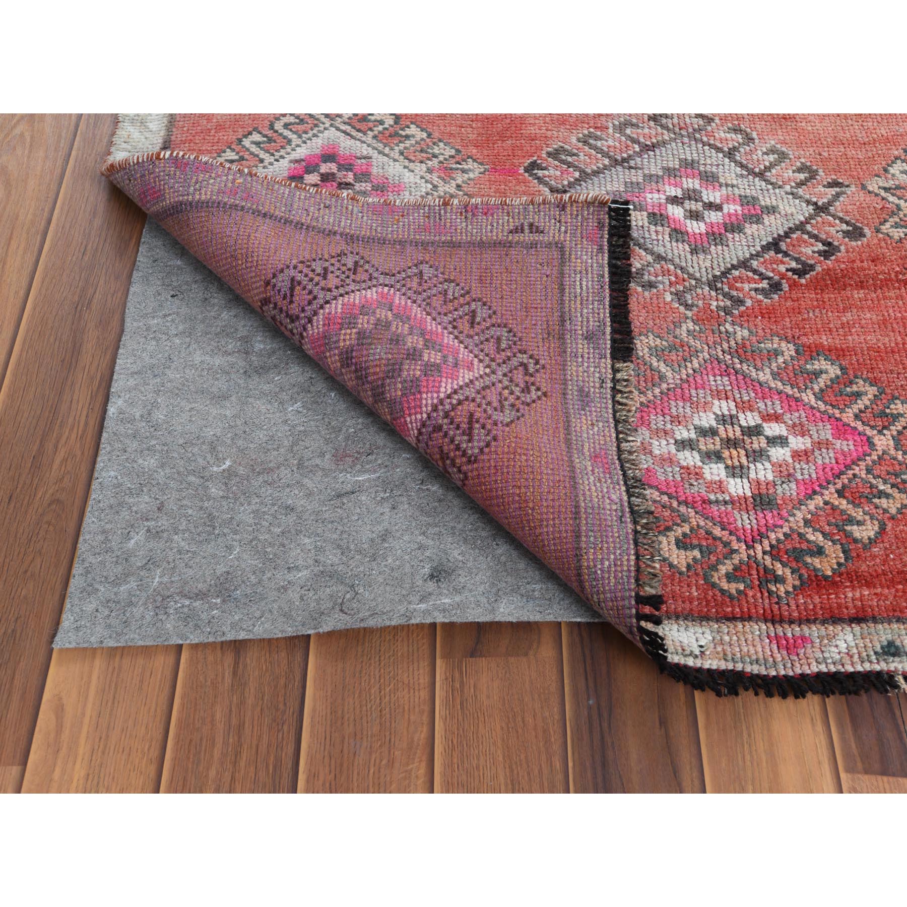 3'7"x7'9" Geometric Medallion All Over Design Colorful with The Sunset Persian Shiraz Hand Knotted Wide Runner Clean Oriental Rug Sh57773