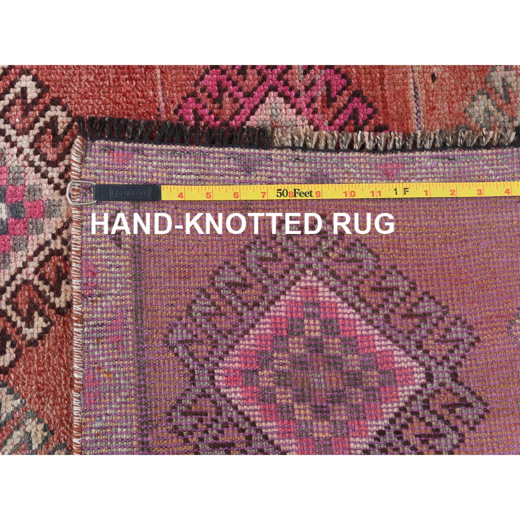 3'7"x7'9" Geometric Medallion All Over Design Colorful with The Sunset Persian Shiraz Hand Knotted Wide Runner Clean Oriental Rug Sh57773