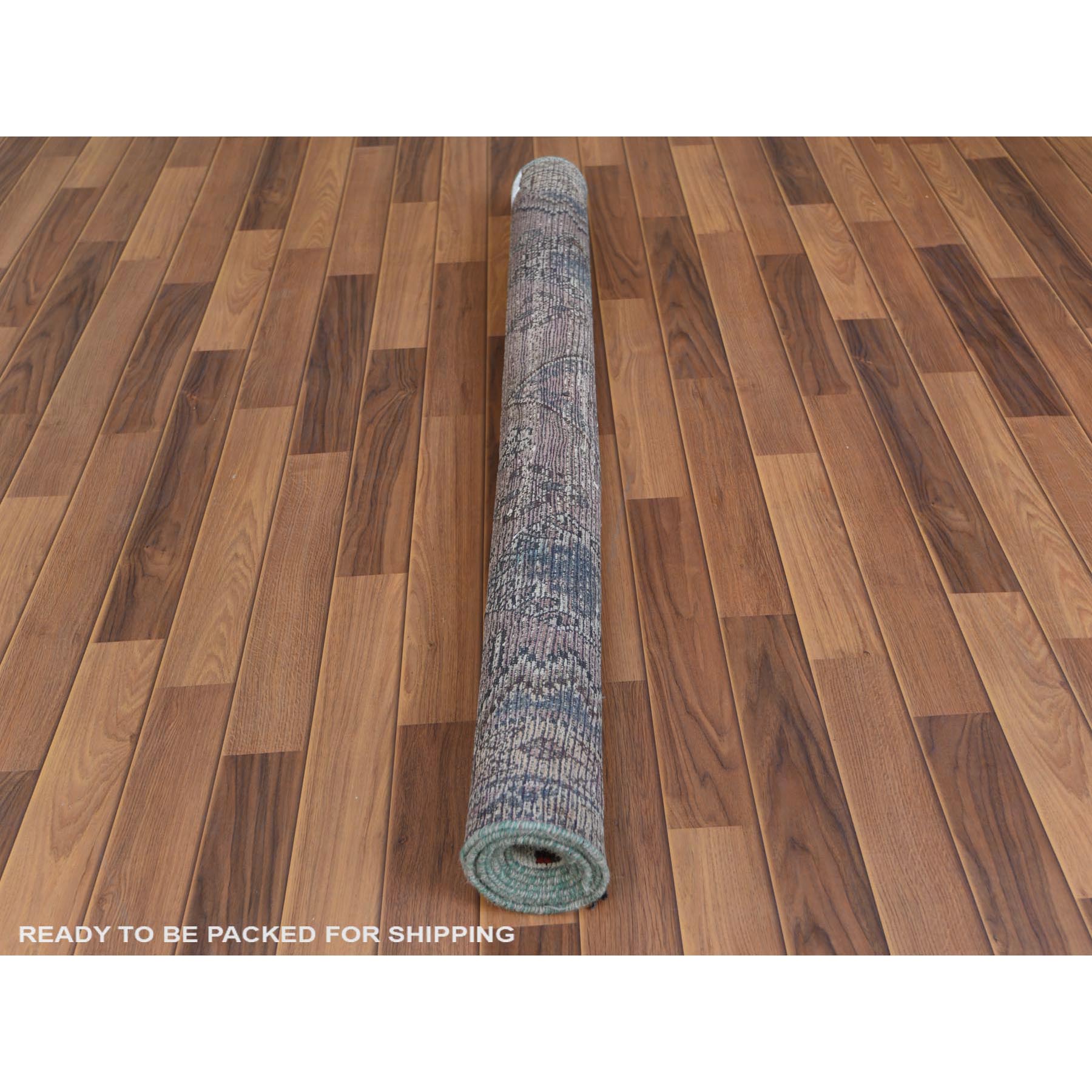 4'9"x7'2" Pink Hand Knotted Persian Shiraz Bohemian Cropped Thin Vintage Clean Organic Wool Oriental Rug Sh57837