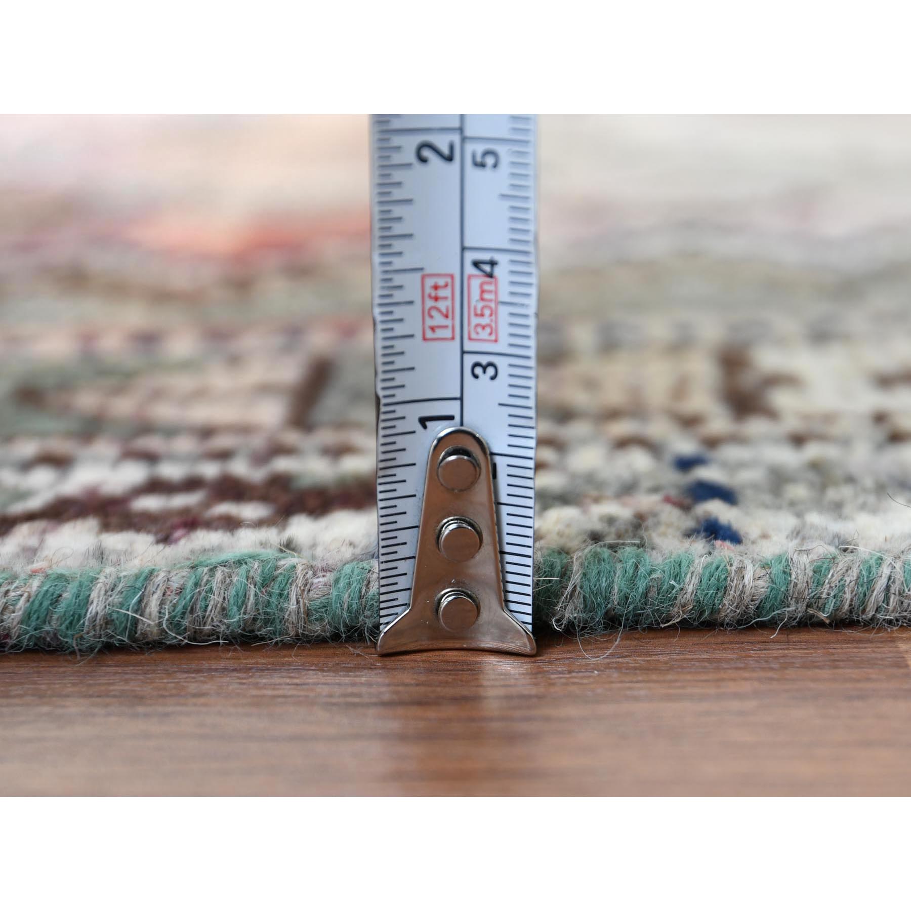 4'9"x7'2" Pink Hand Knotted Persian Shiraz Bohemian Cropped Thin Vintage Clean Organic Wool Oriental Rug Sh57837