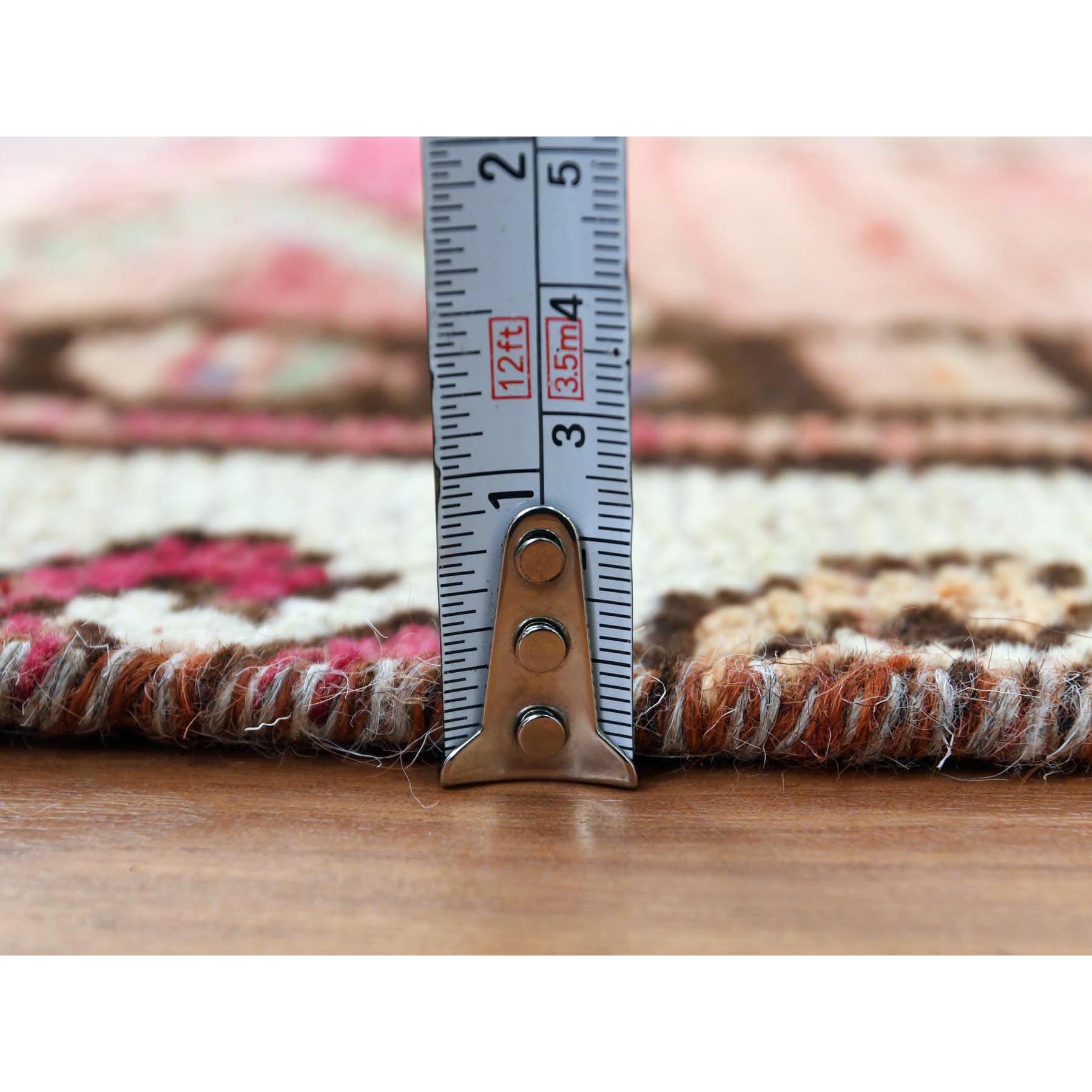 4'x8'3" Bohemian Red Persian Shiraz Hand Knotted Organic Wool Clean Old Distressed Gallery Size Runner Oriental Rug Sh57963