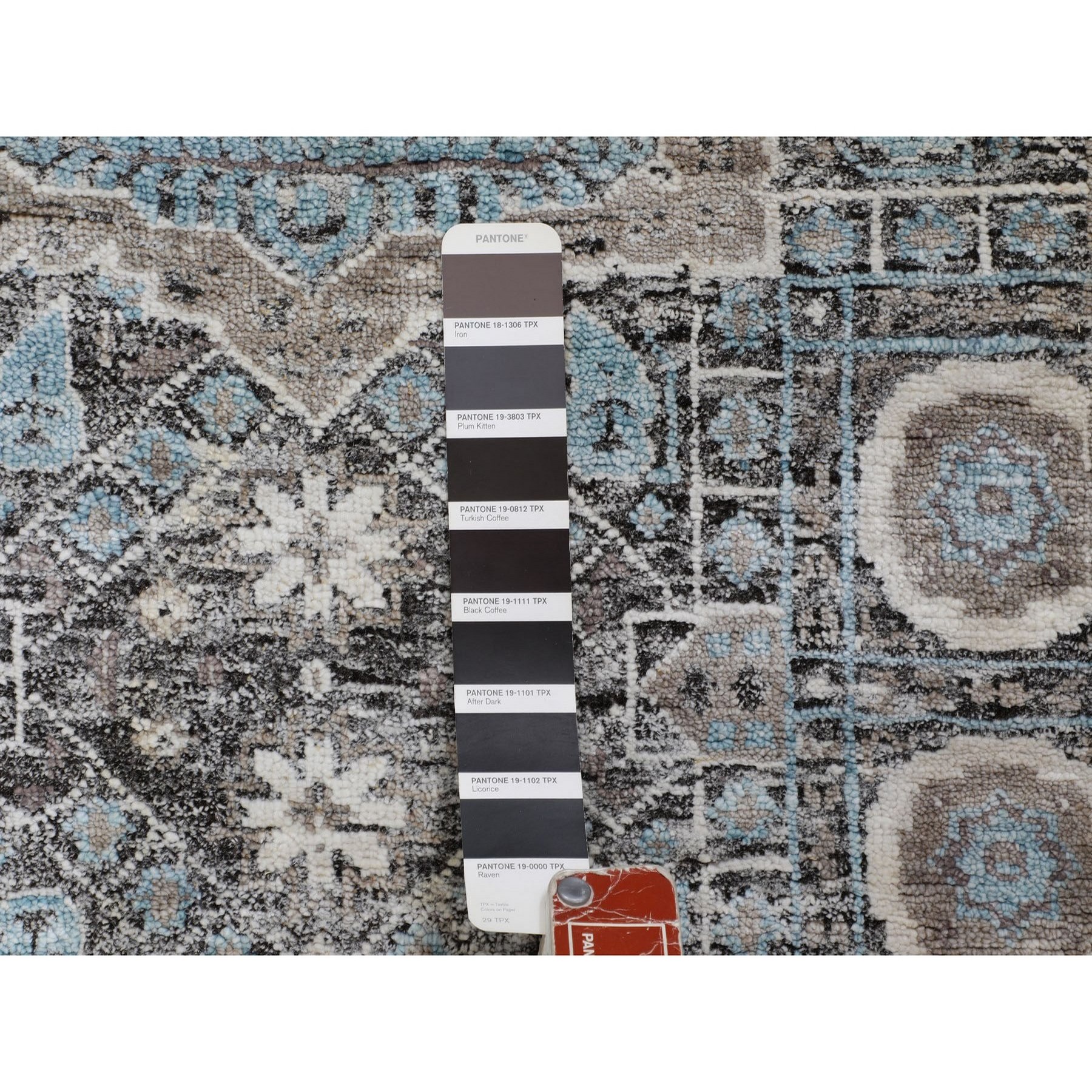 2'8"x6'1" Silk With Textured Wool Hi-Low Pile Mamluk Design Runner Hand Knotted Oriental Rug Sh58181