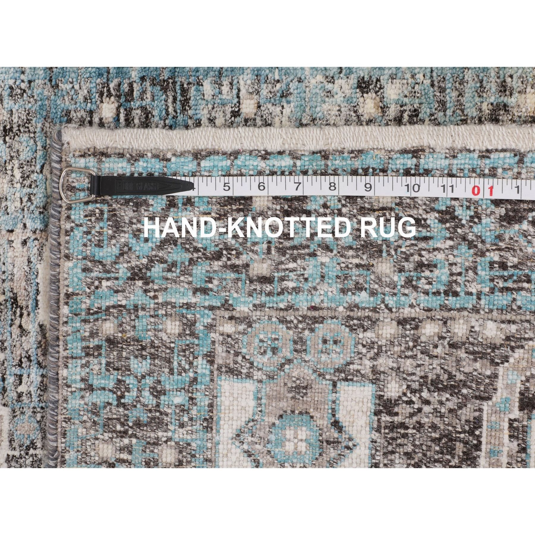 2'8"x6'1" Silk With Textured Wool Hi-Low Pile Mamluk Design Runner Hand Knotted Oriental Rug Sh58181