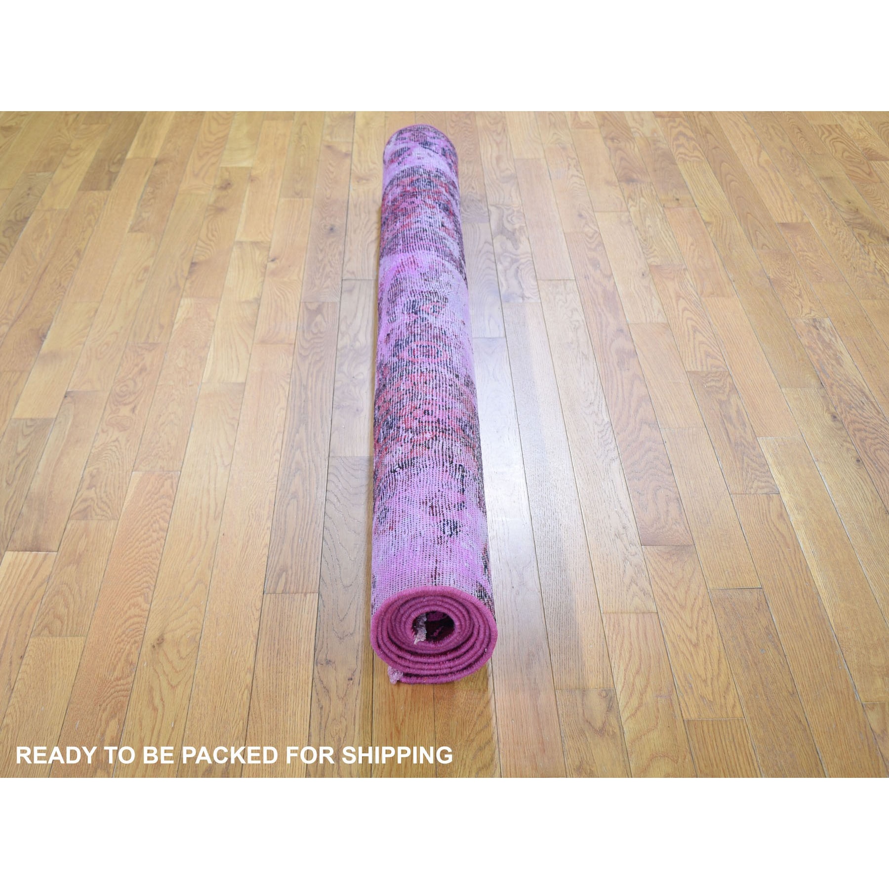 5'2"x9'9" Pink Gallery Size Vintage Overdyed Persian Bakhtiari Hand Knotted Oriental Rug Sh59186