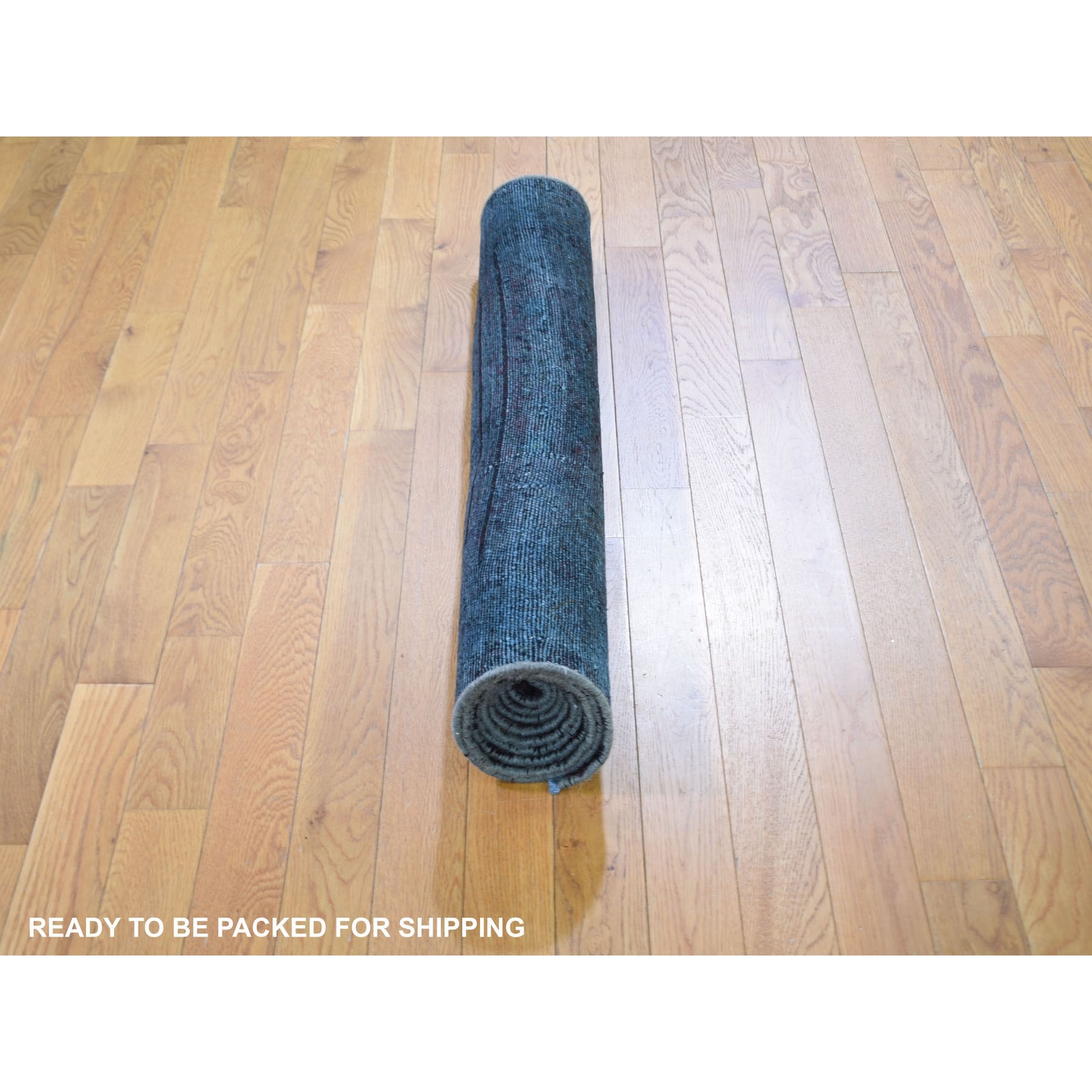 3'6"x9'1" Overdyed Persian Malayer Wide Runner Worn Wool Hand Knotted Oriental Rug Sh59210