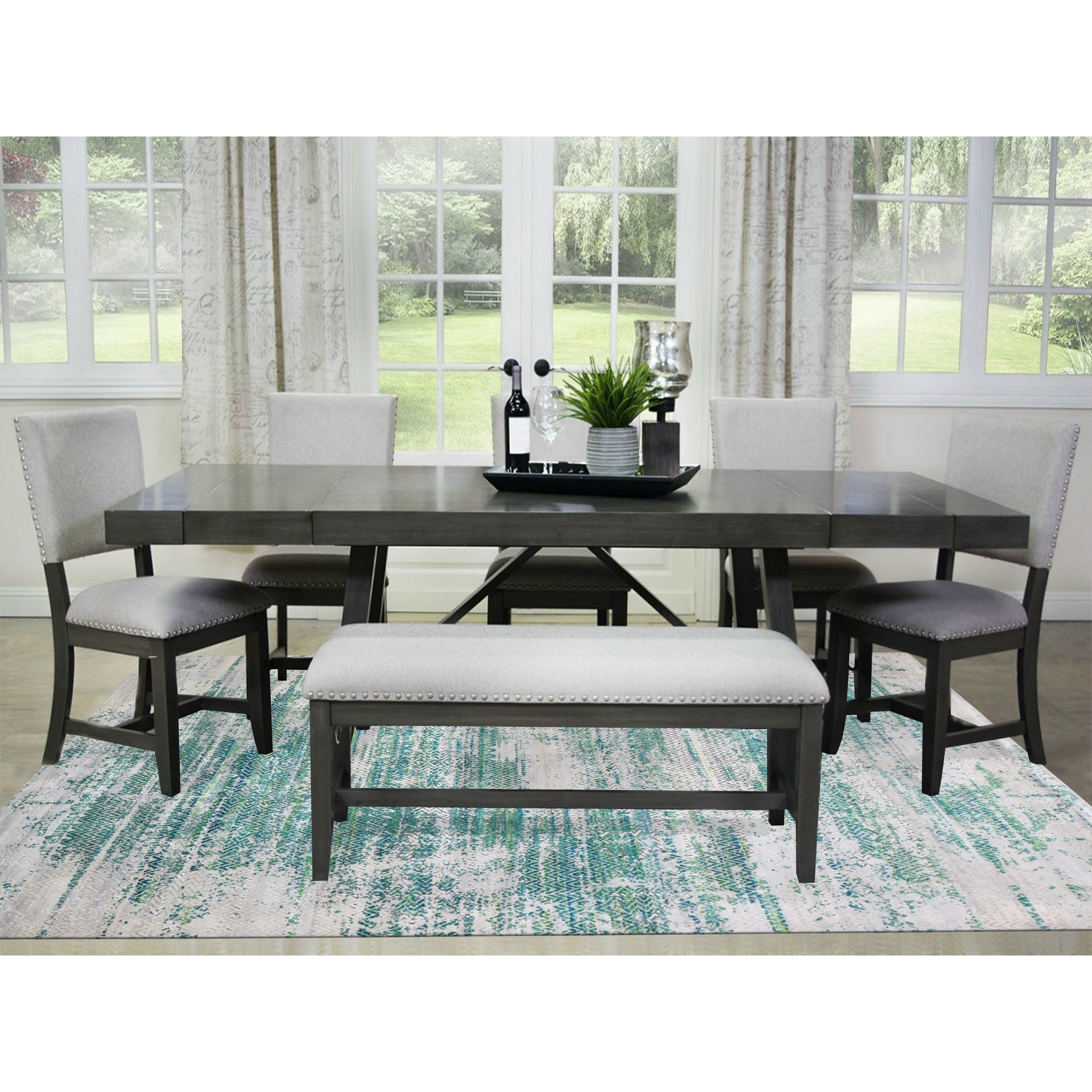 8'10"x12' Sari Silk With Textured Wool Green Erased Chevron Design Oriental Rug Sh59224