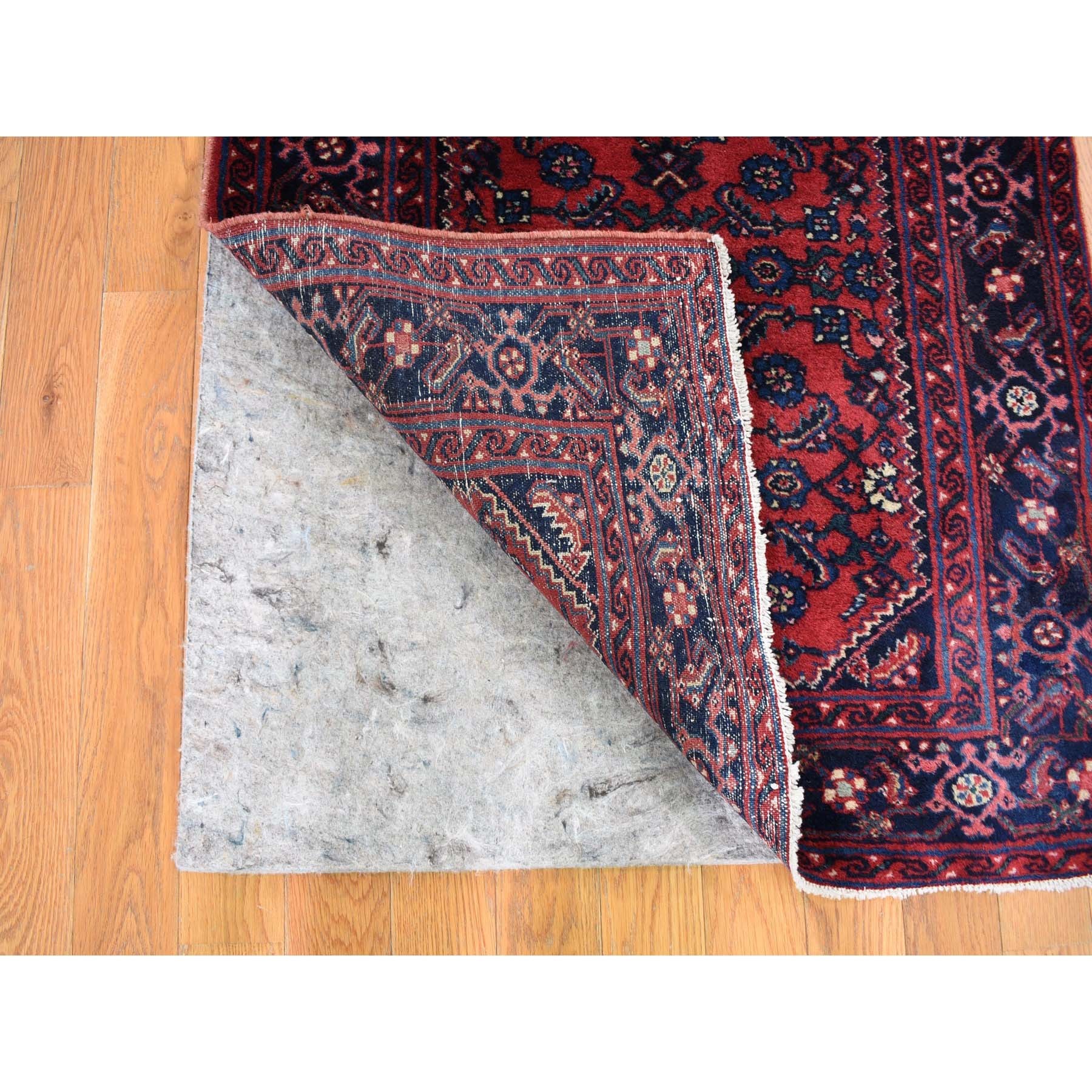 2'8"x16'8" Red Antique Persian Hamadan XL Runner Fish Design Dense Weave Oriental Rug Sh59297