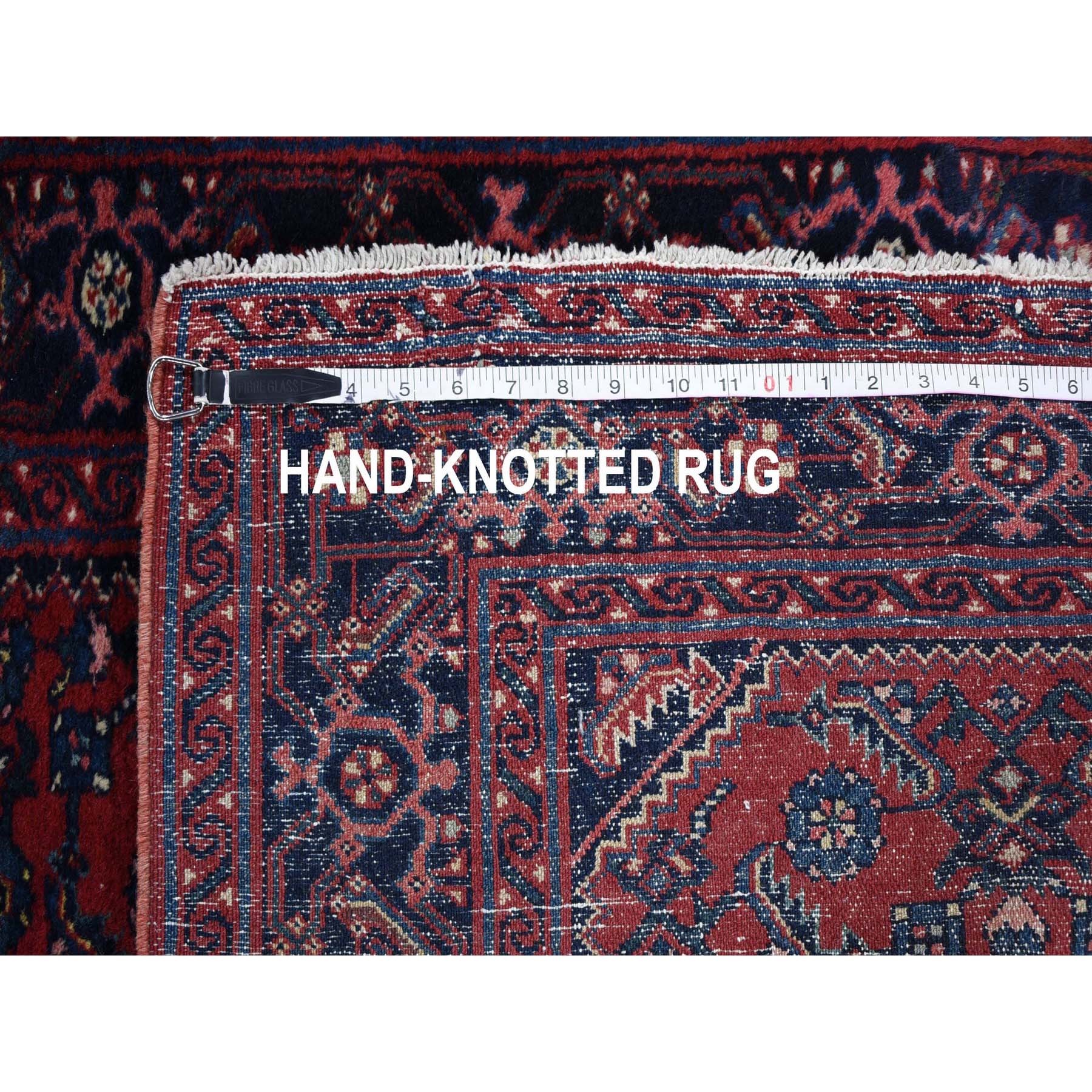 2'8"x16'8" Red Antique Persian Hamadan XL Runner Fish Design Dense Weave Oriental Rug Sh59297