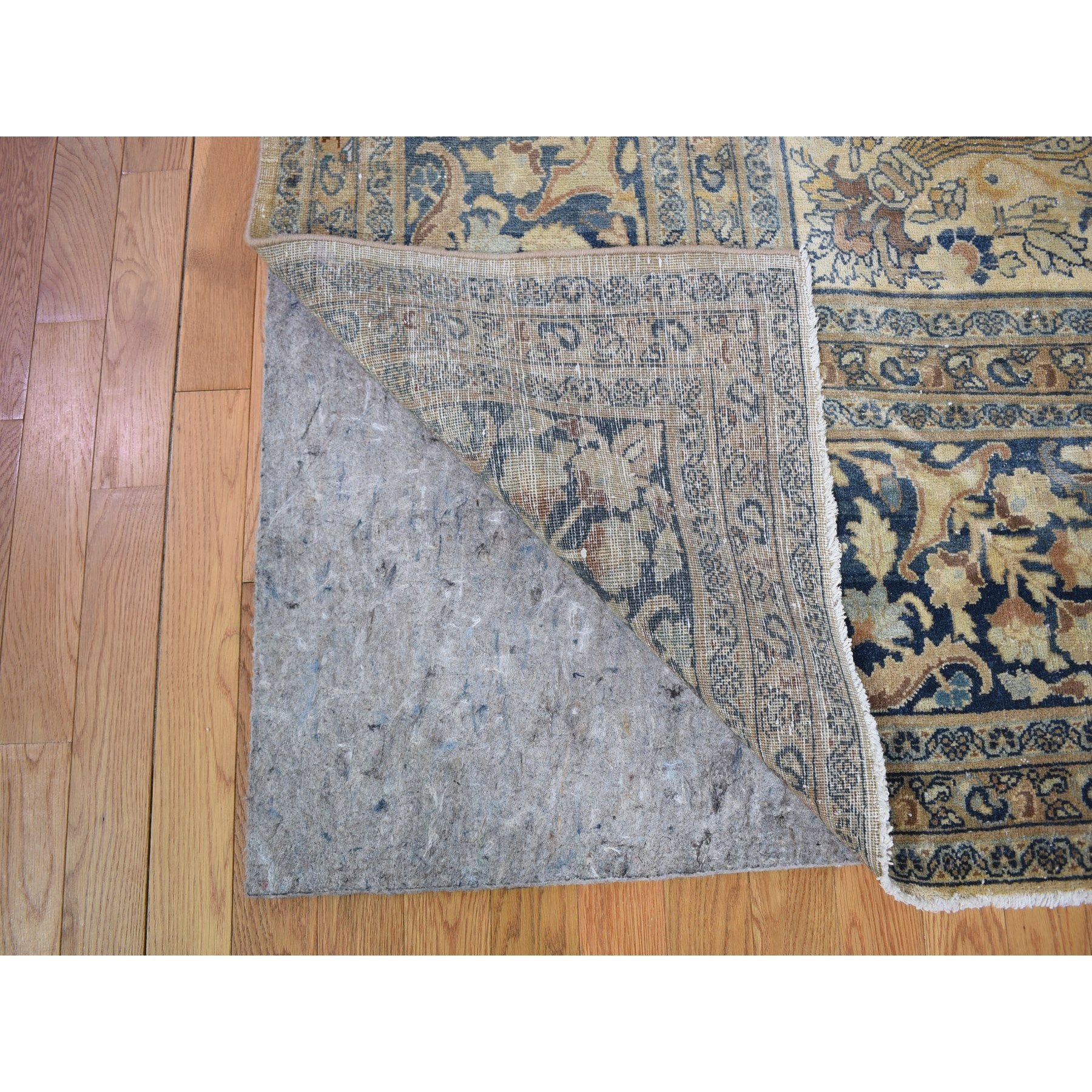 13'7"x23' Cream Color Oversized Antique Soft Colors Persian Khorasan Even Wear Hand Knotted Oriental Rug Sh59305