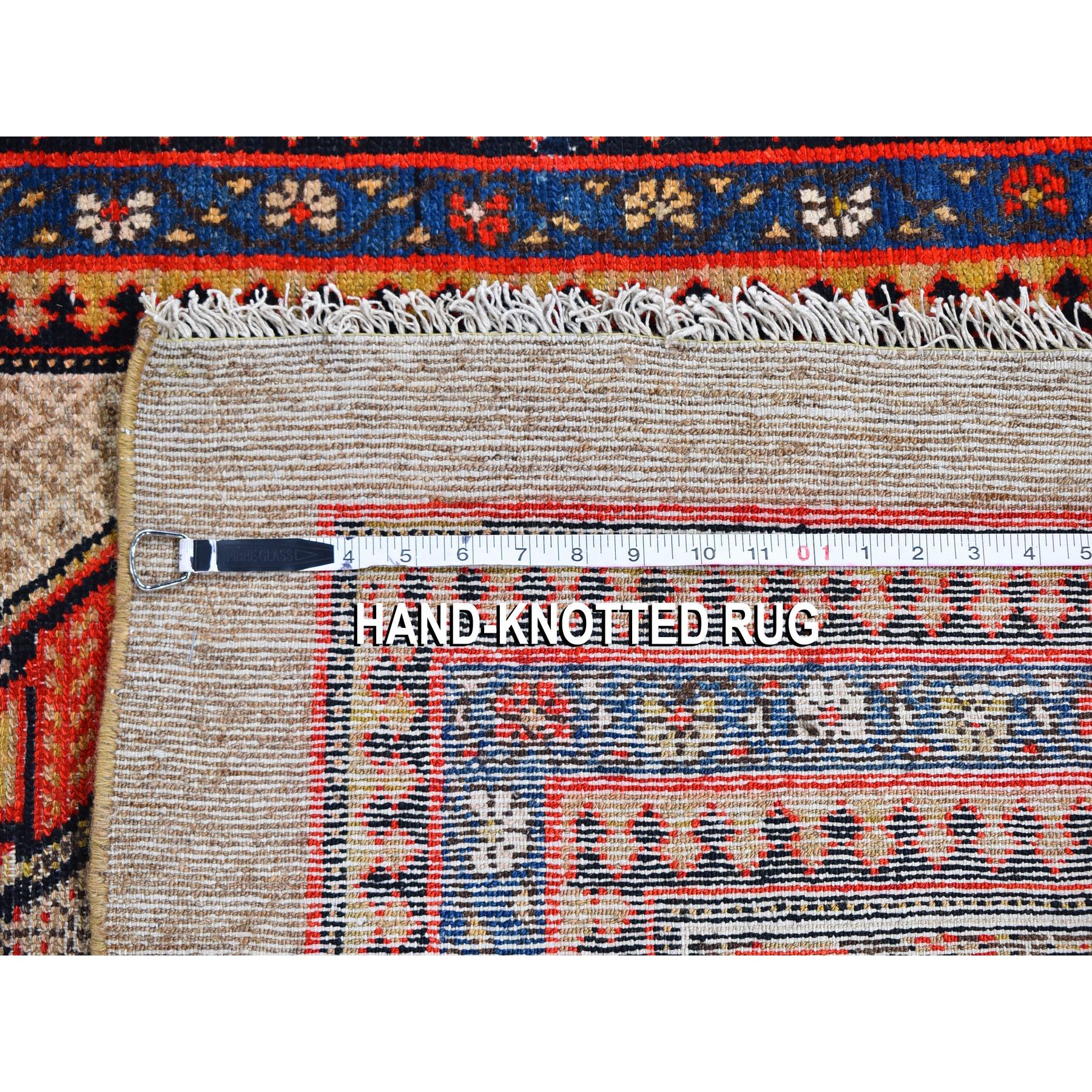 3'2"x15'9" Brown Camel Hair Antique Persian Serab Wide XL Runner Even Wear Good Condition Pure Wool Hand Knotted Oriental Rug Sh59511