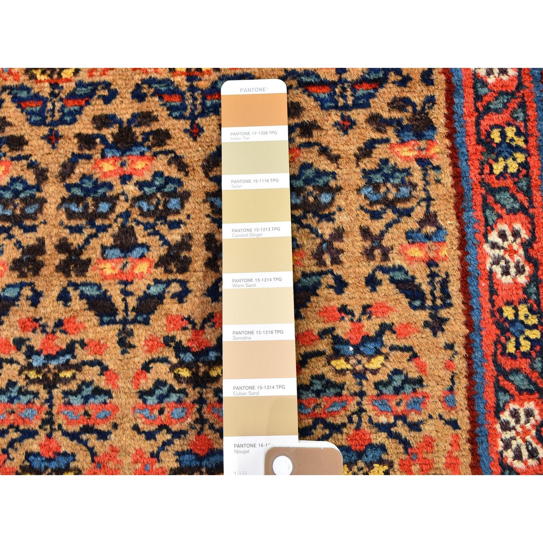 3'x18' Brown Antique Persian Serab Camel Hair Full Pile Excellent Condition All Over Geometric Flower Design Hand Knotted Pure Wool XL Runner Oriental Rug Sh59574