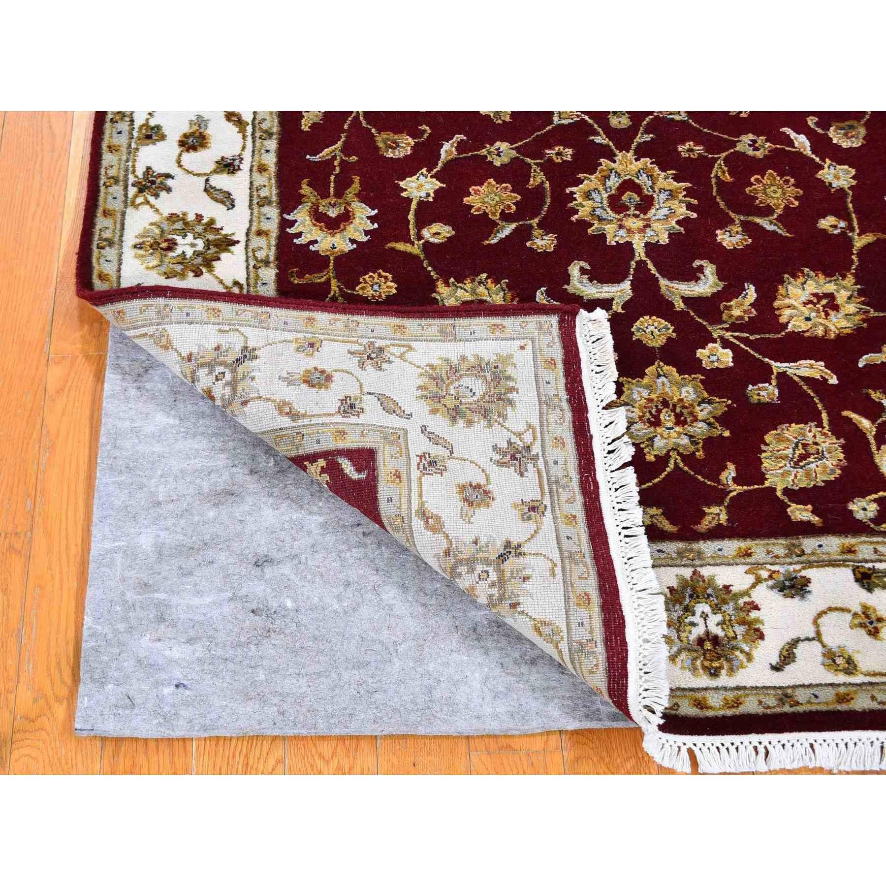 4'x6' Red Half Wool and Half Silk Rajasthan Hand Knotted Oriental Rug Sh59594