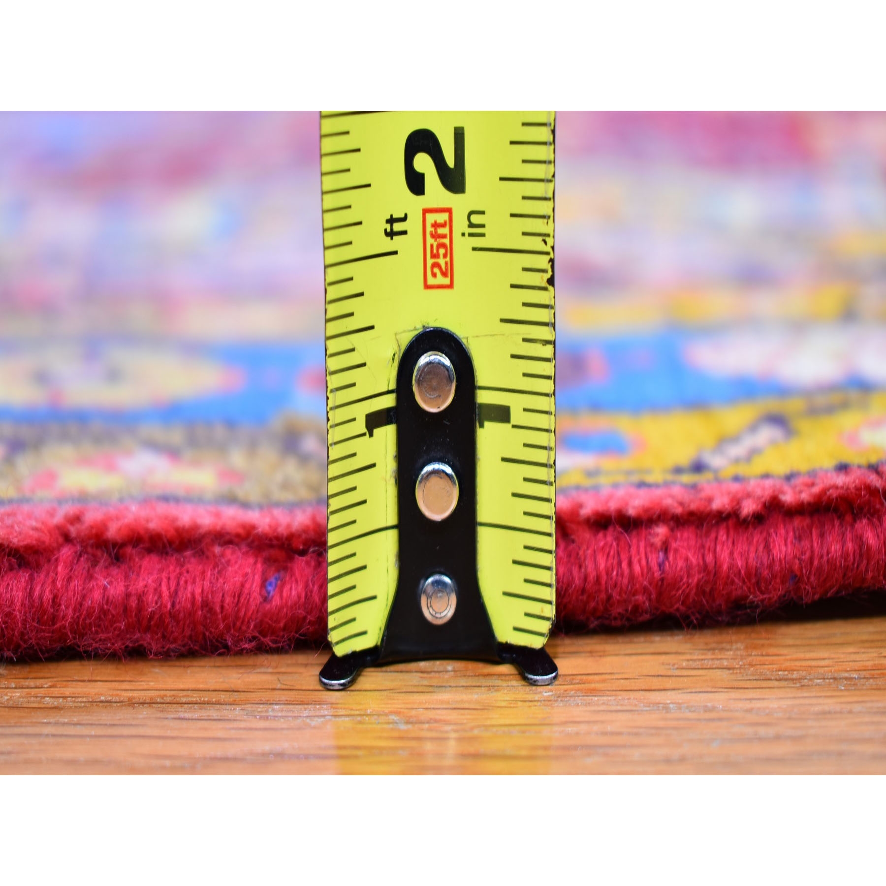 3'8"x5'10" Vintage Colorful Persian Hamadan Natural Wool Hand Knotted Oriental Rug Sh59680