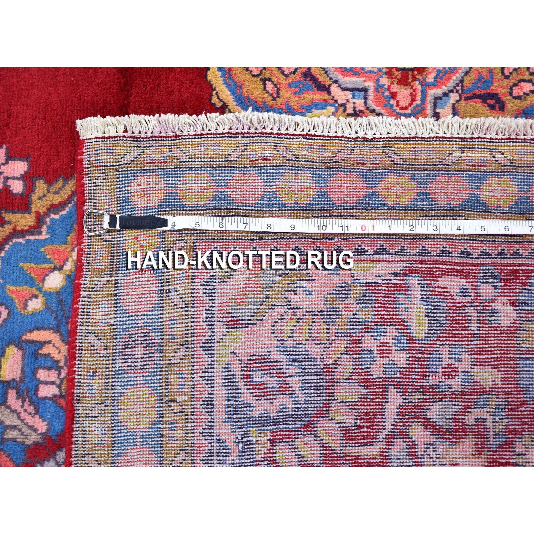 3'8"x5'10" Vintage Colorful Persian Hamadan Natural Wool Hand Knotted Oriental Rug Sh59680
