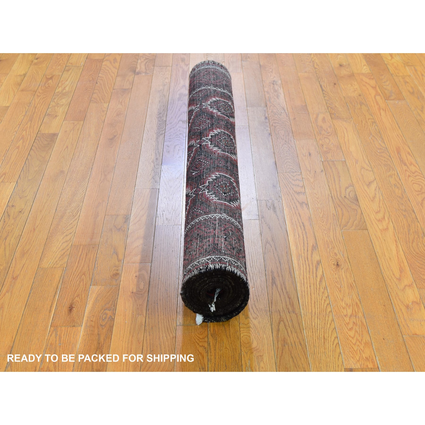 4'4"x8' Vintage Persian Large Baluch Pure Wool Runner Geometric Hand Knotted Oriental Rug Sh59759