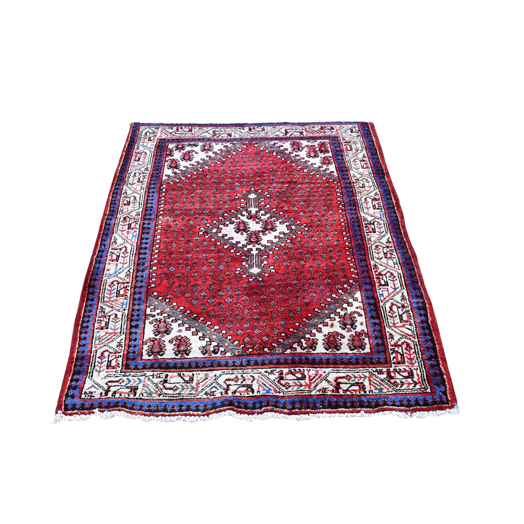 traditional Wool Hand-Knotted Area Rug 3'7
