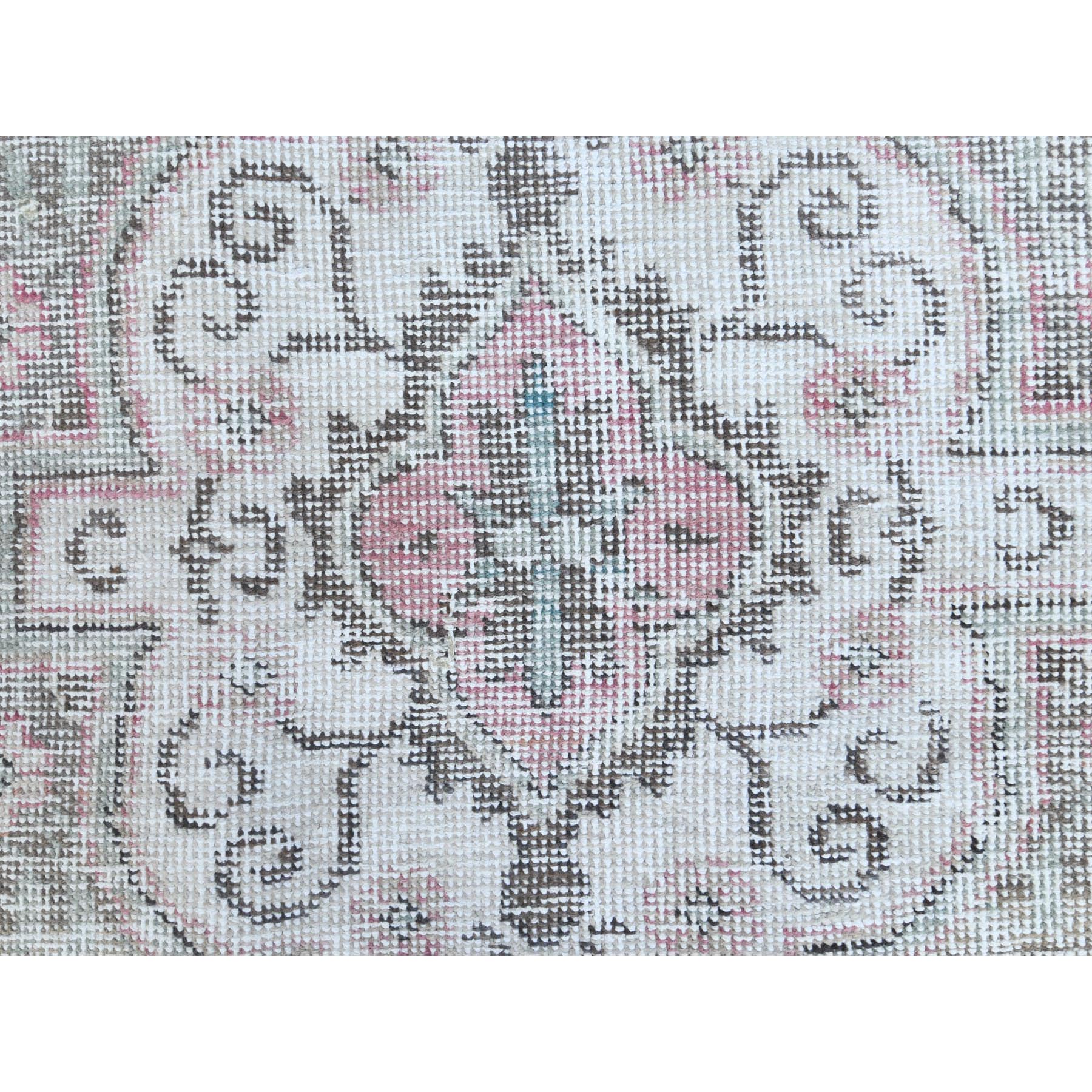 6'4"x9'6" Red Clean Natural Wool Bohemian Distressed Old Persian Tabriz Medallion Design Hand Knotted Oriental Rug
Sh60187