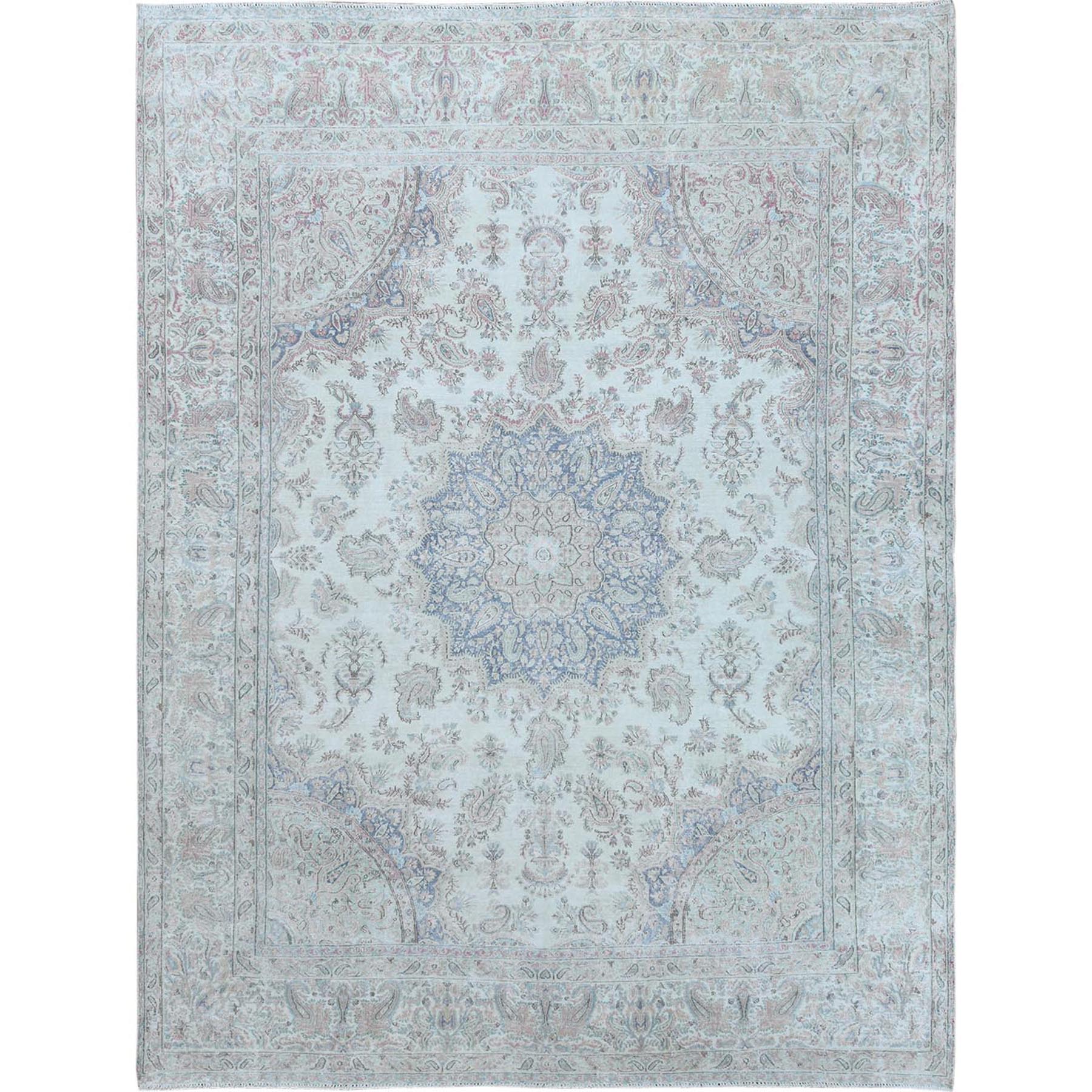 Fetneh Collection And Vintage Overdyed Collection Hand Knotted Ivory Rug No: 1120854