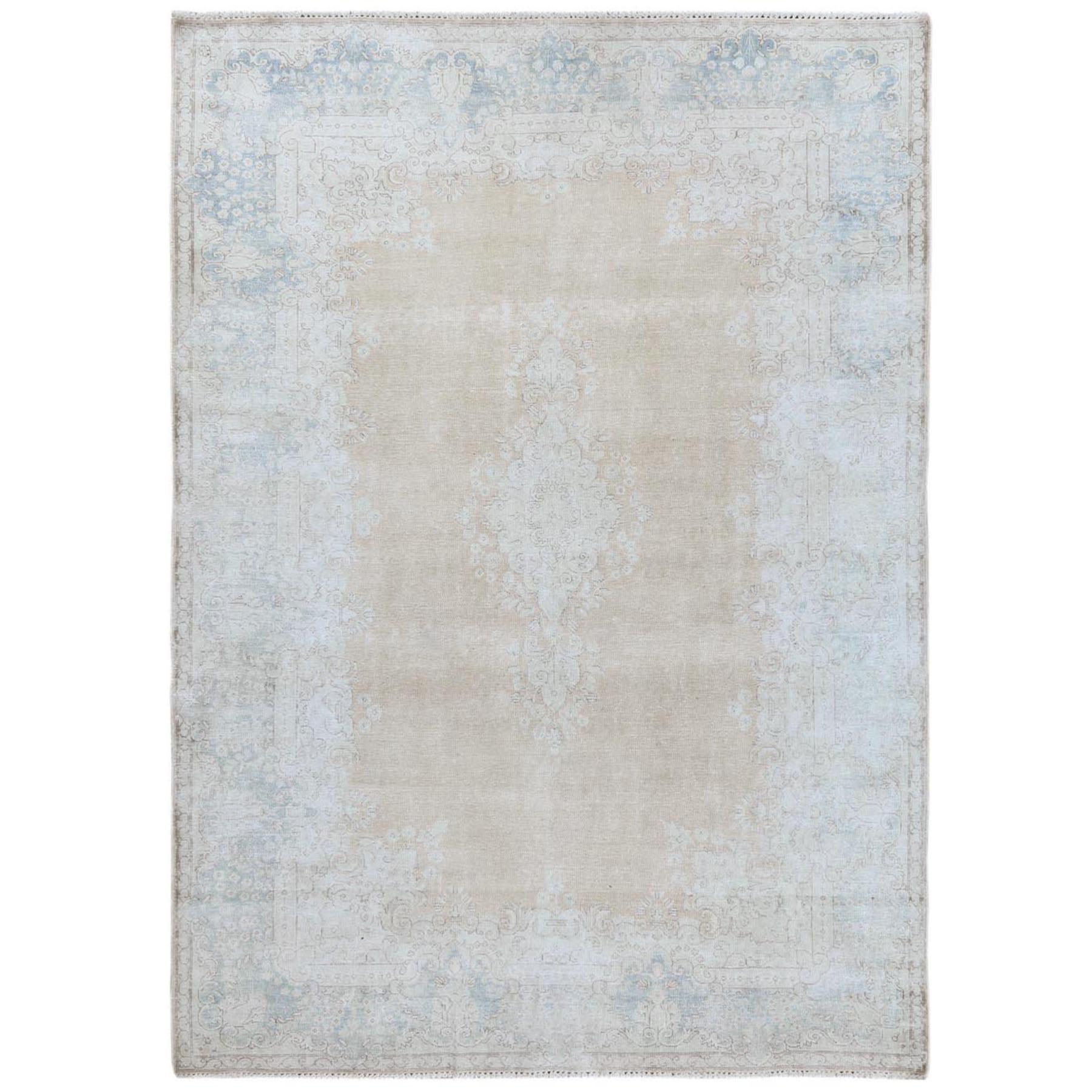 Fetneh Collection And Vintage Overdyed Collection Hand Knotted Ivory Rug No: 1120884