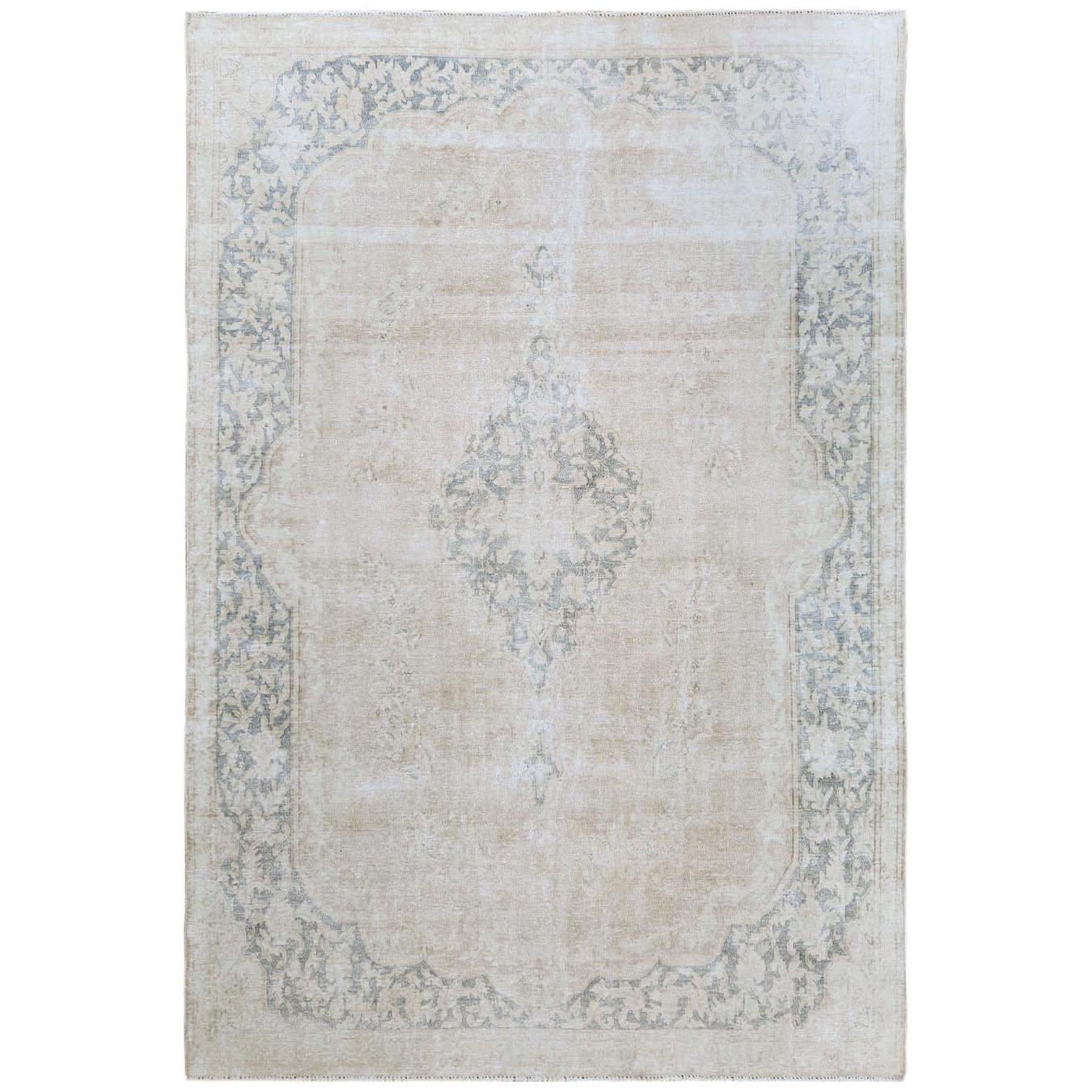Fetneh Collection And Vintage Overdyed Collection Hand Knotted Ivory Rug No: 1120886
