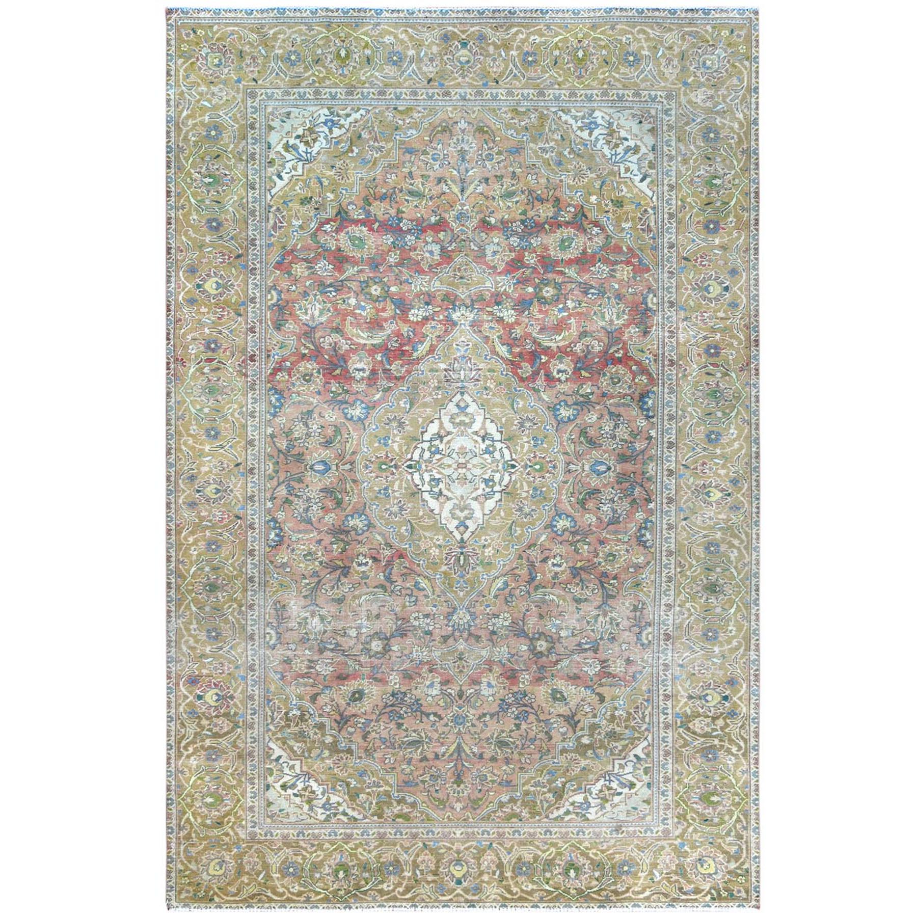Fetneh Collection And Vintage Overdyed Collection Hand Knotted Red Rug No: 1120928