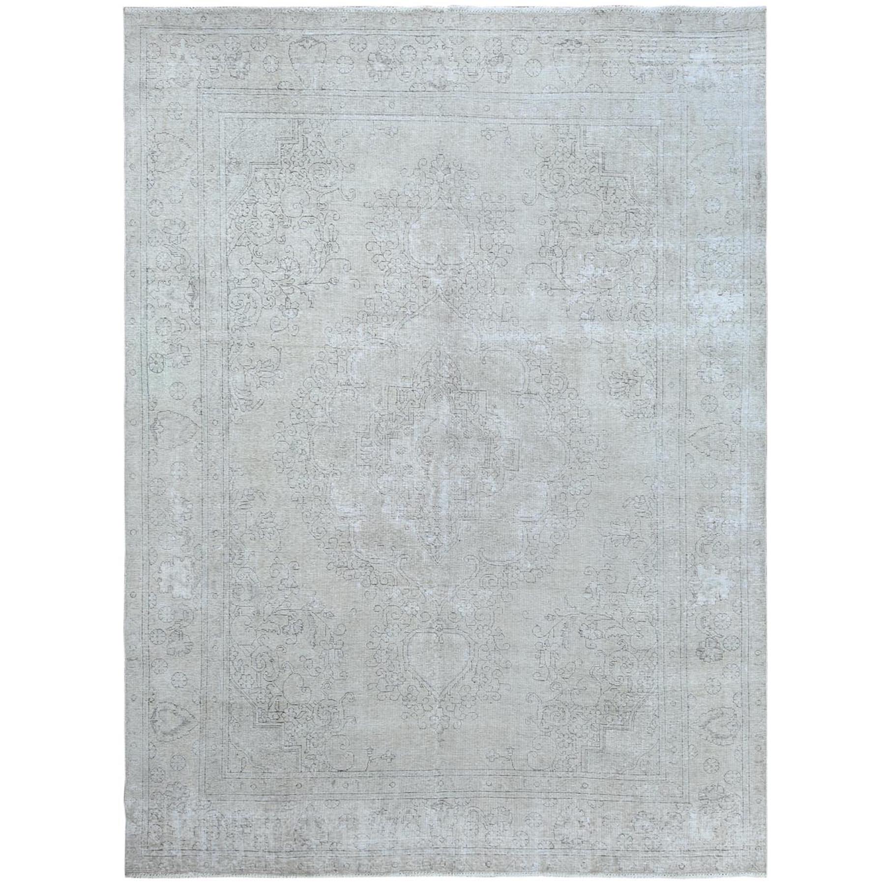 Fetneh Collection And Vintage Overdyed Collection Hand Knotted Ivory Rug No: 1120946