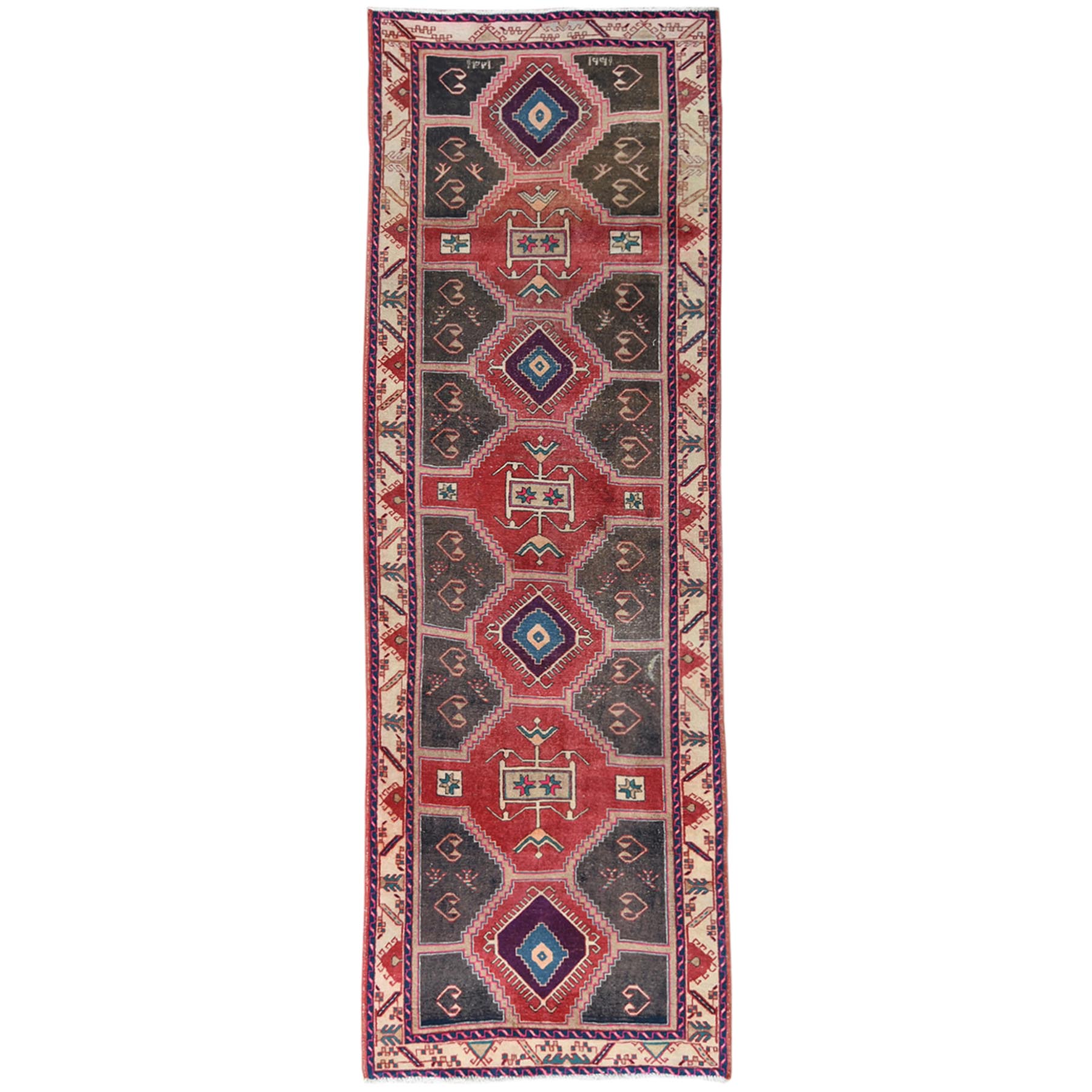 Fetneh Collection And Vintage Overdyed Collection Hand Knotted Red Rug No: 1121020