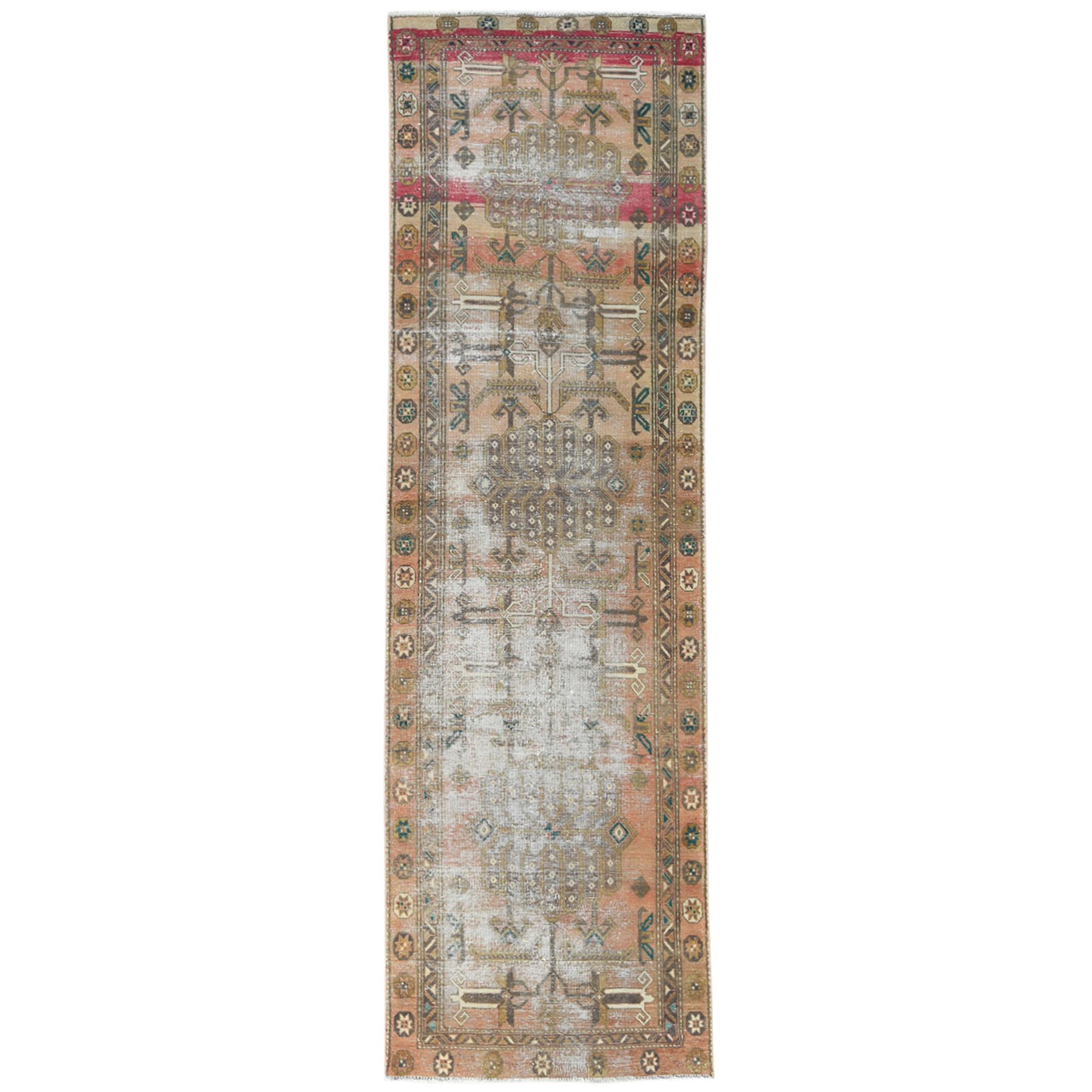Fetneh Collection And Vintage Overdyed Collection Hand Knotted Brown Rug No: 1121028