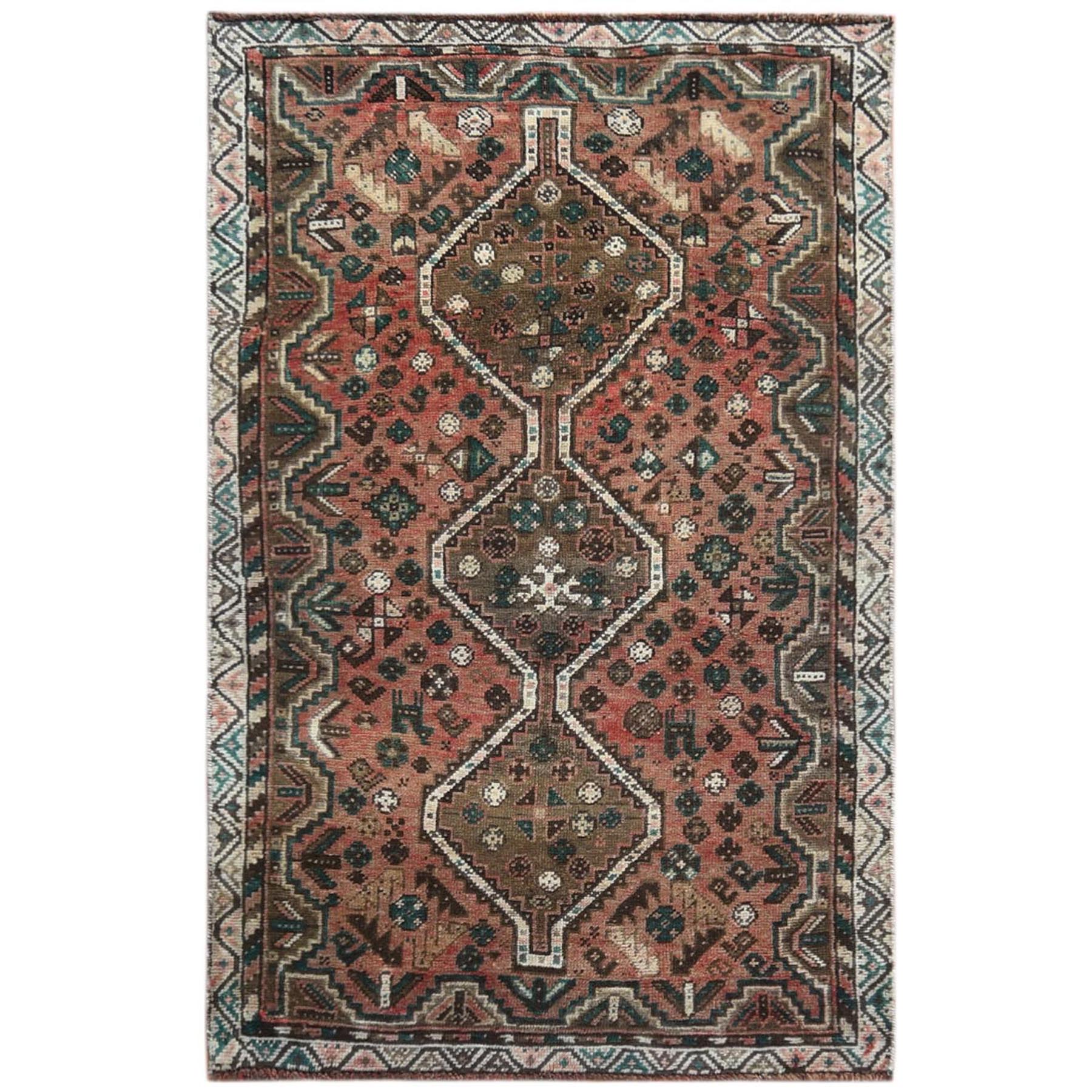 Fetneh Collection And Vintage Overdyed Collection Hand Knotted Red Rug No: 1121060