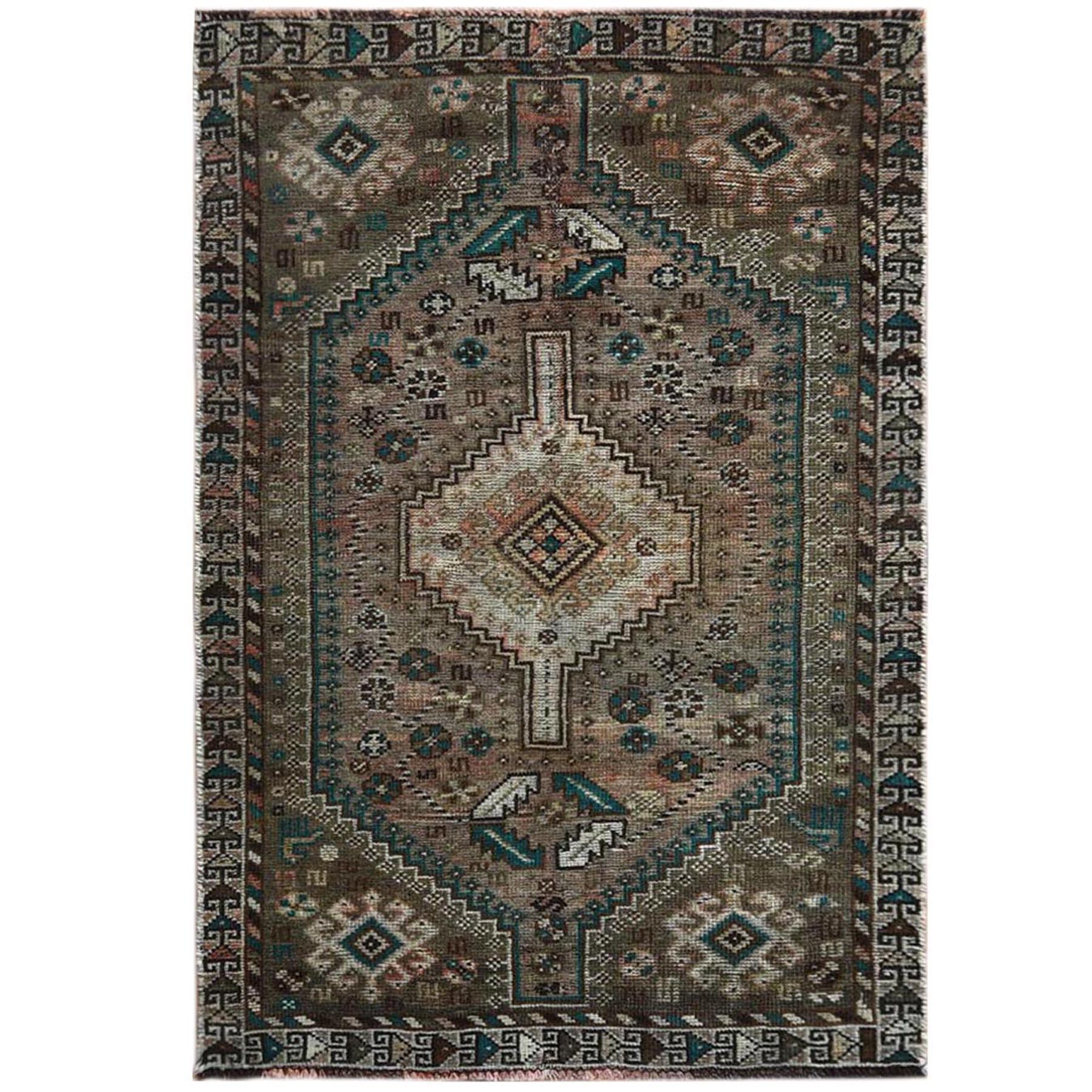 Fetneh Collection And Vintage Overdyed Collection Hand Knotted Brown Rug No: 1121062
