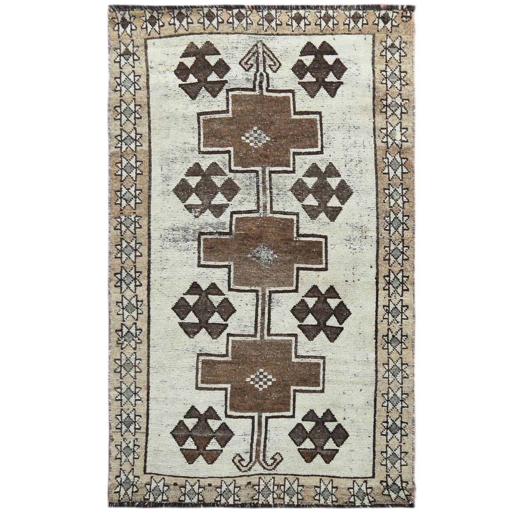 Fetneh Collection And Vintage Overdyed Collection Hand Knotted Ivory Rug No: 1121080
