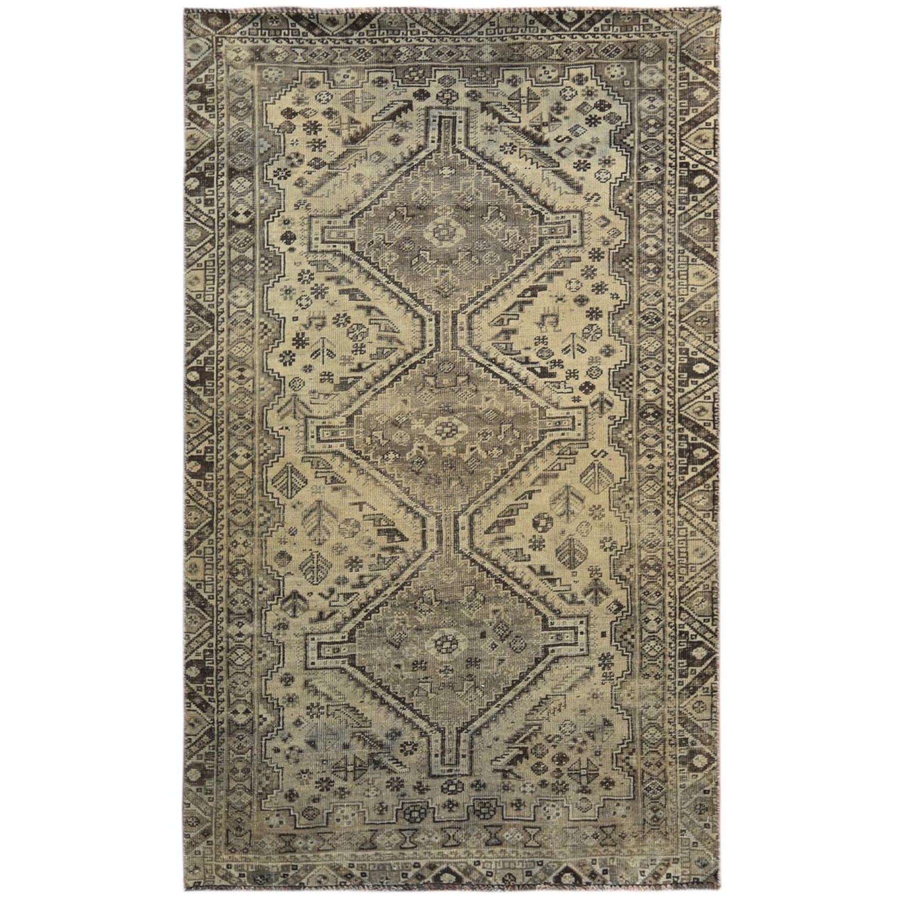 Fetneh Collection And Vintage Overdyed Collection Hand Knotted Beige Rug No: 1121092