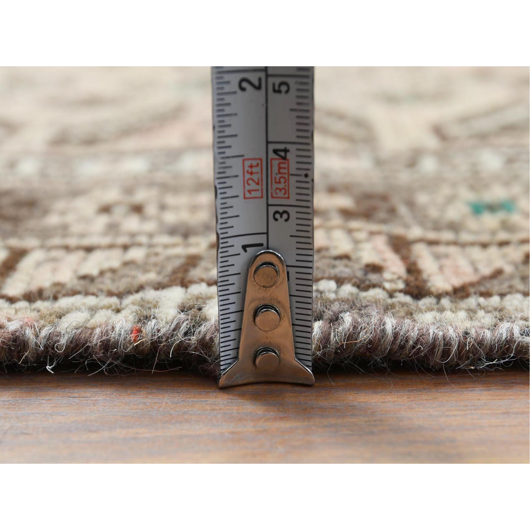 4'4"x7'5" Semi Antique Brown Persian Shiraz Clean Abrash Hand Knotted Soft Natural Wool Oriental Rug Sh60551