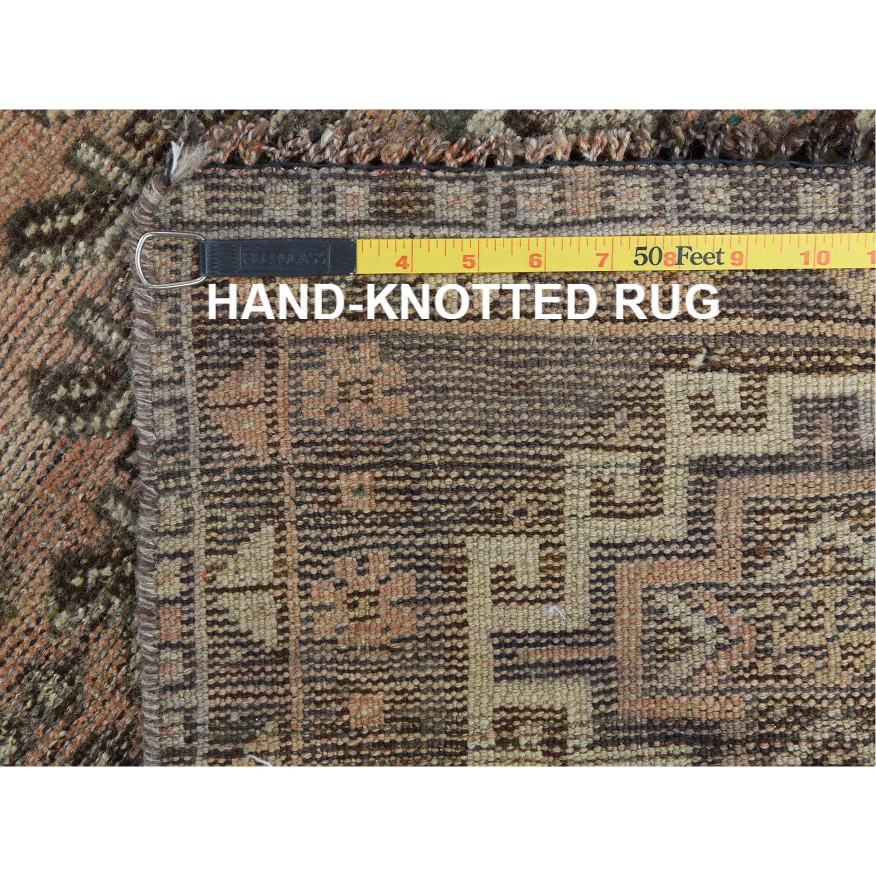 4'4"x7'5" Semi Antique Brown Persian Shiraz Clean Abrash Hand Knotted Soft Natural Wool Oriental Rug Sh60551