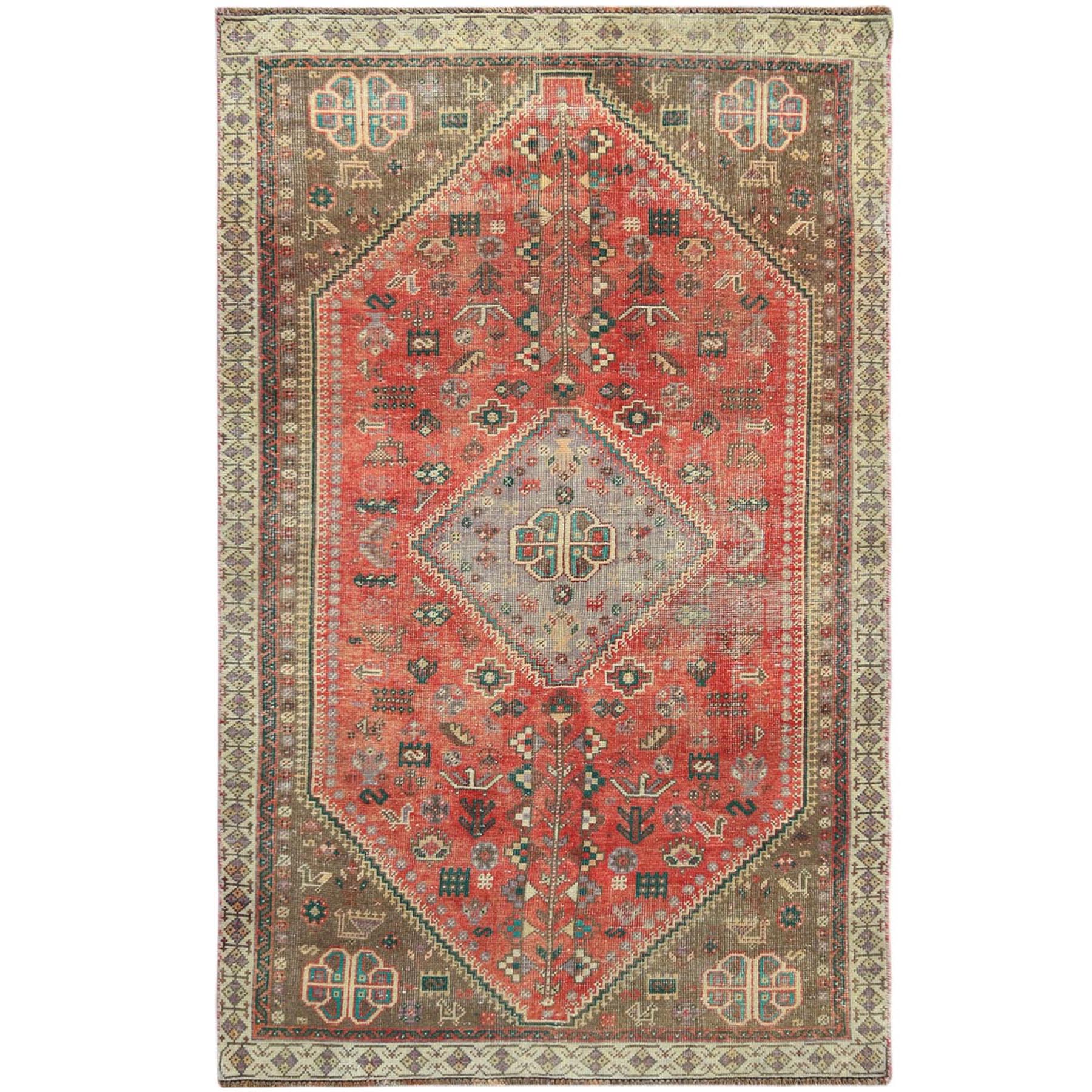 Fetneh Collection And Vintage Overdyed Collection Hand Knotted Red Rug No: 1121110