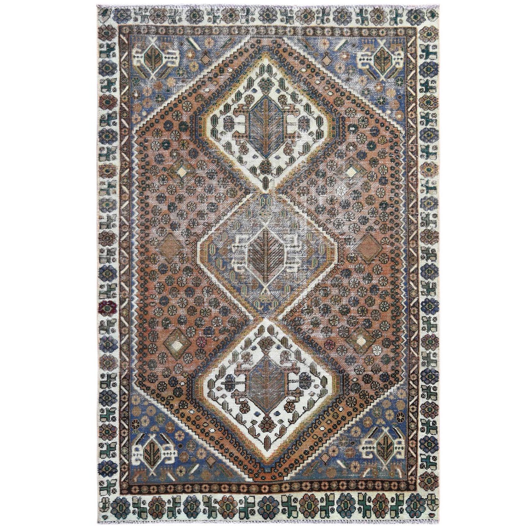 Fetneh Collection And Vintage Overdyed Collection Hand Knotted Brown Rug No: 1121116