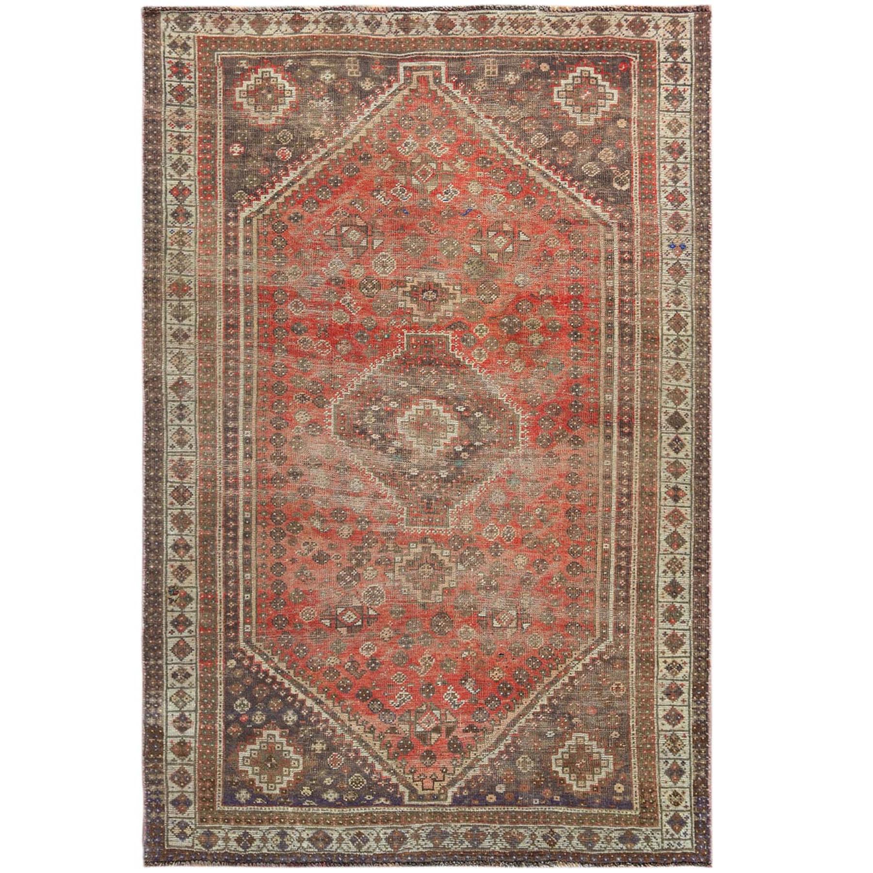 Fetneh Collection And Vintage Overdyed Collection Hand Knotted Red Rug No: 1121128