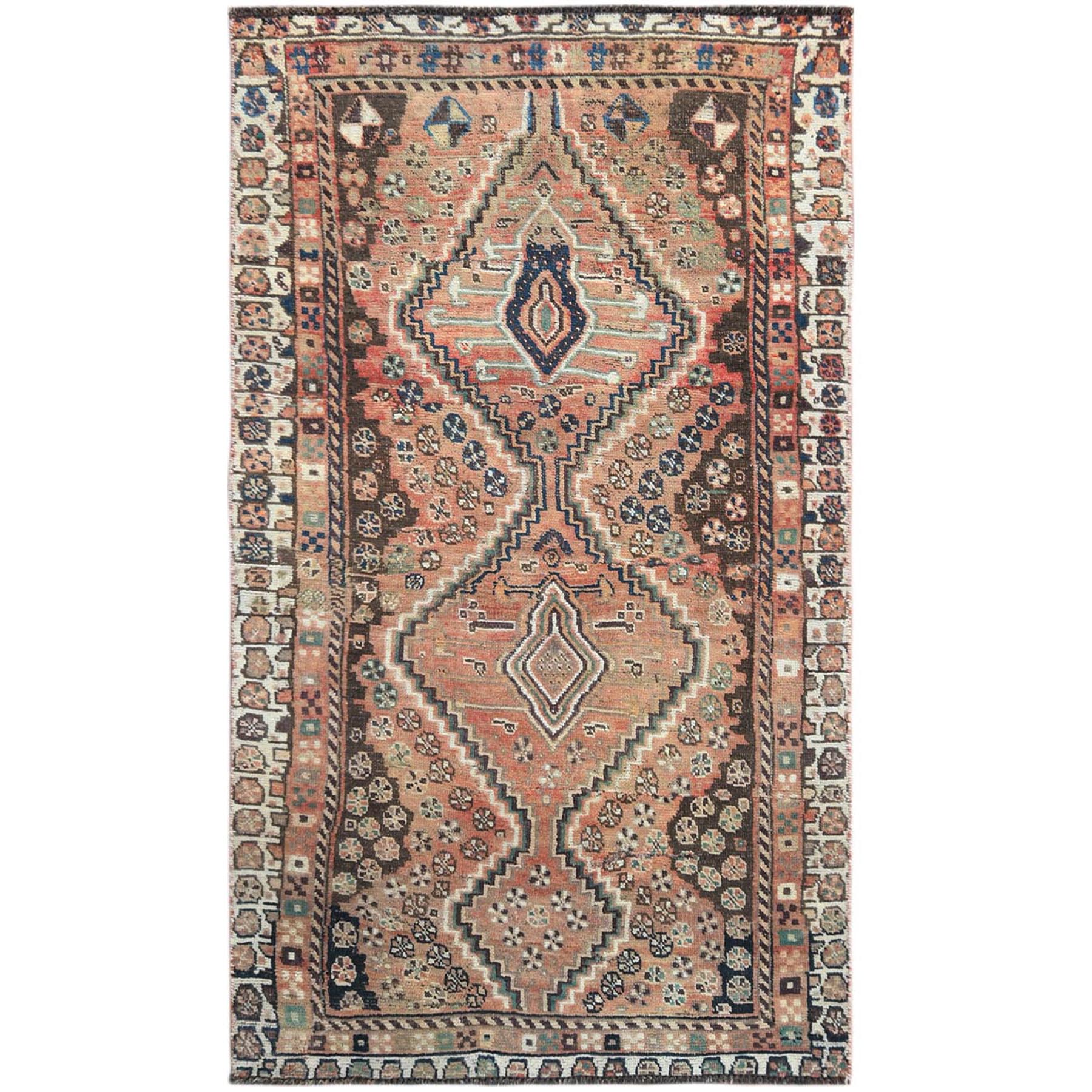 Fetneh Collection And Vintage Overdyed Collection Hand Knotted Brown Rug No: 1121138