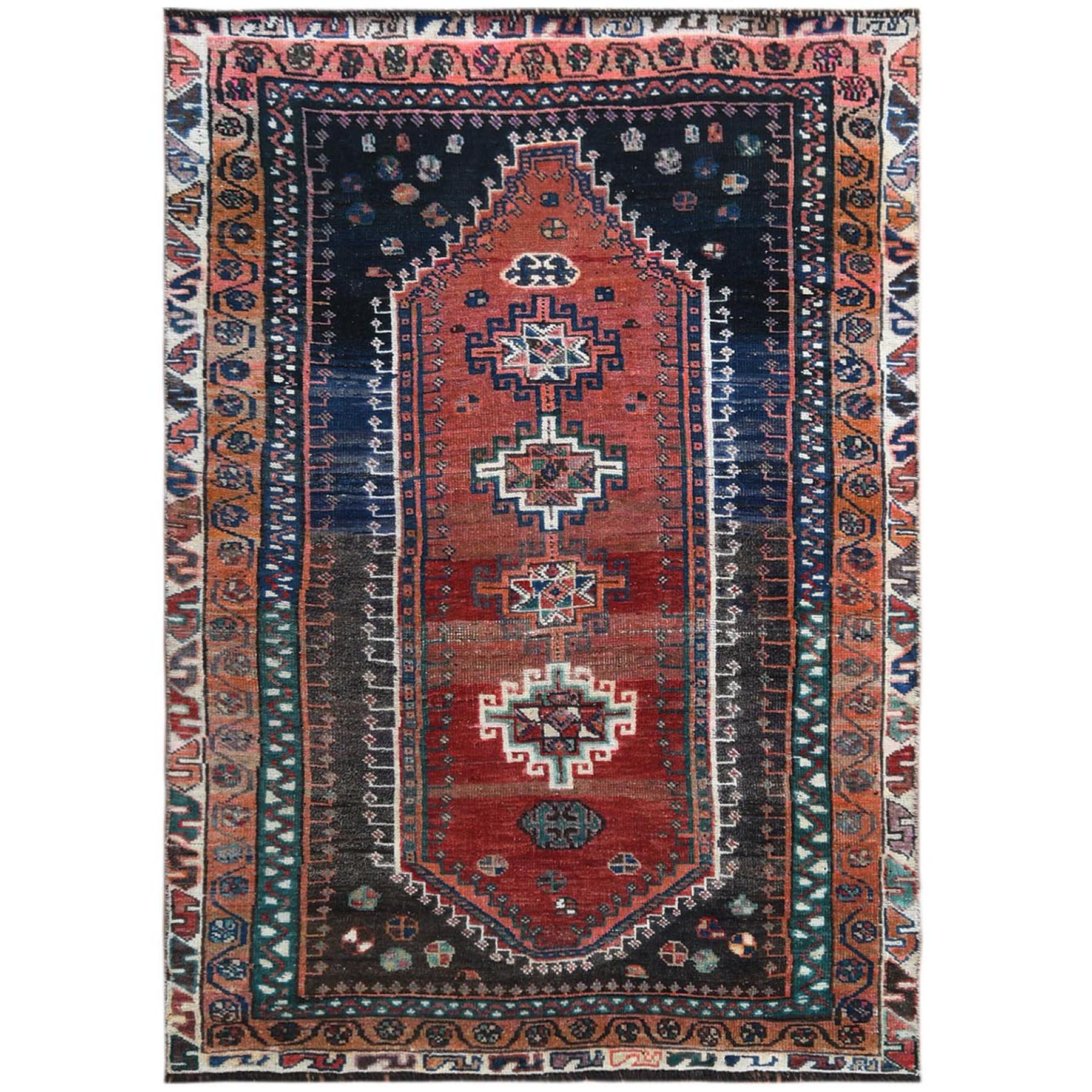 Fetneh Collection And Vintage Overdyed Collection Hand Knotted Red Rug No: 1121146