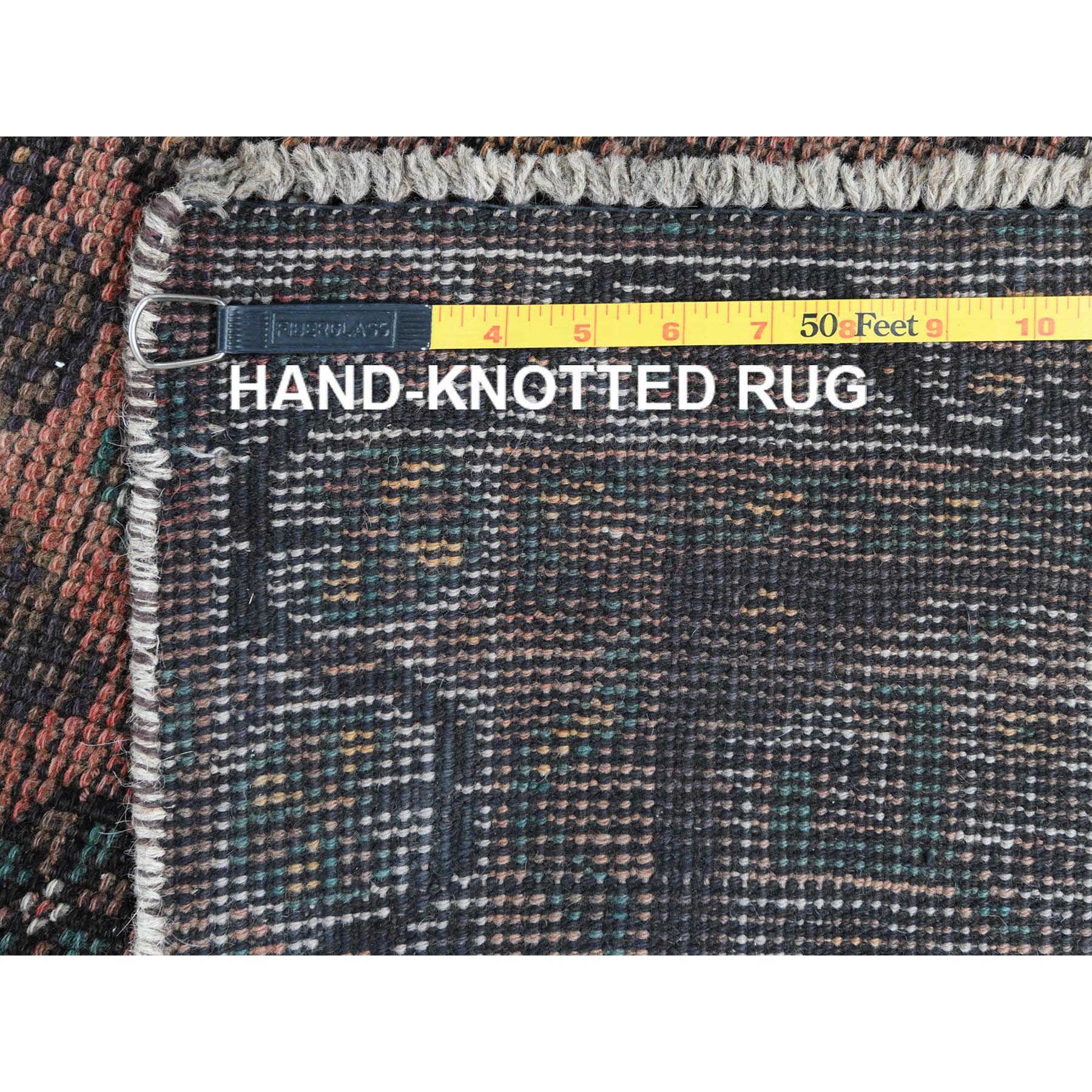 4'8"x8'2" Semi Antique Deep Red Persian Shiraz Clean Hand Knotted Natural Wool Oriental Rug Sh60592