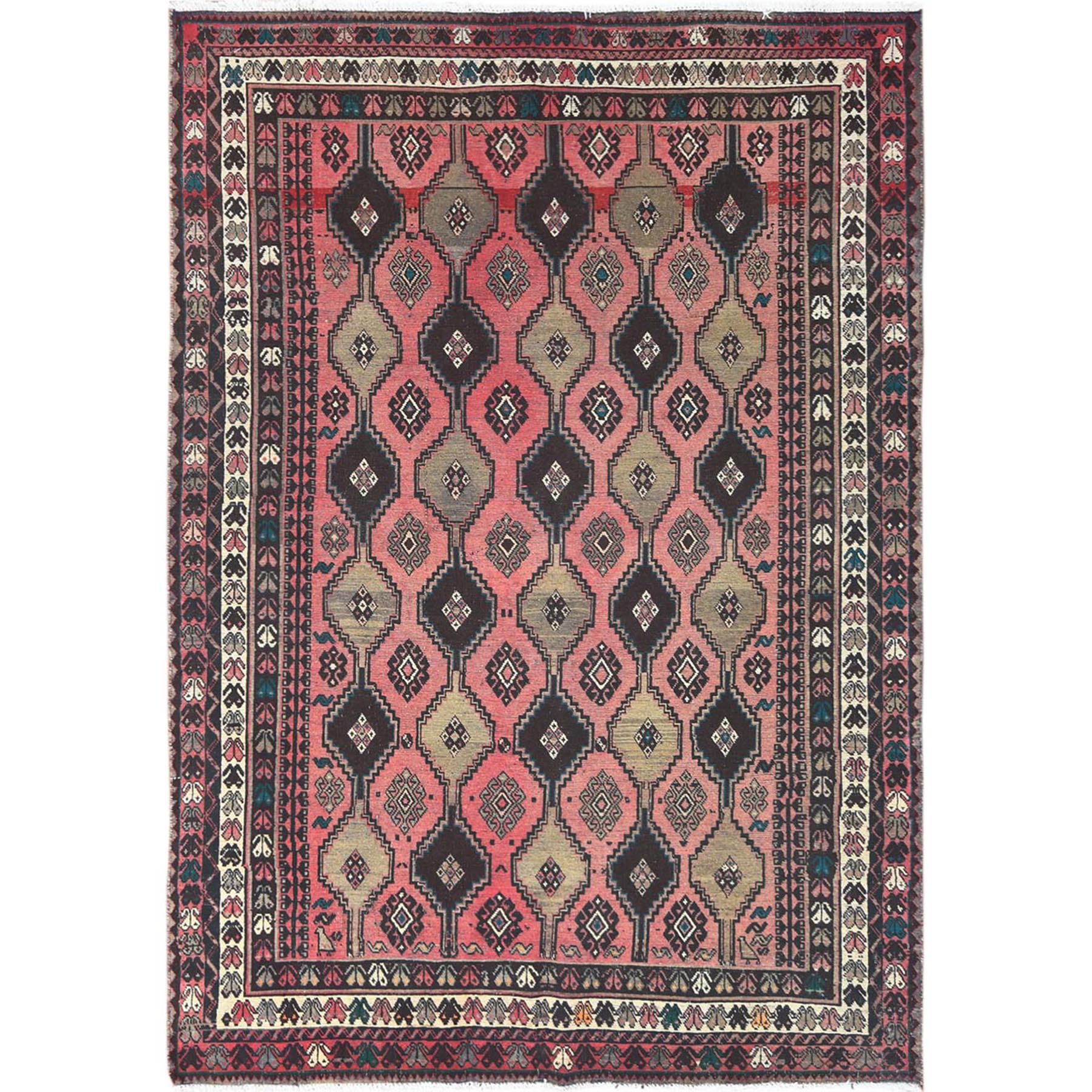 Fetneh Collection And Vintage Overdyed Collection Hand Knotted Pink Rug No: 1121188