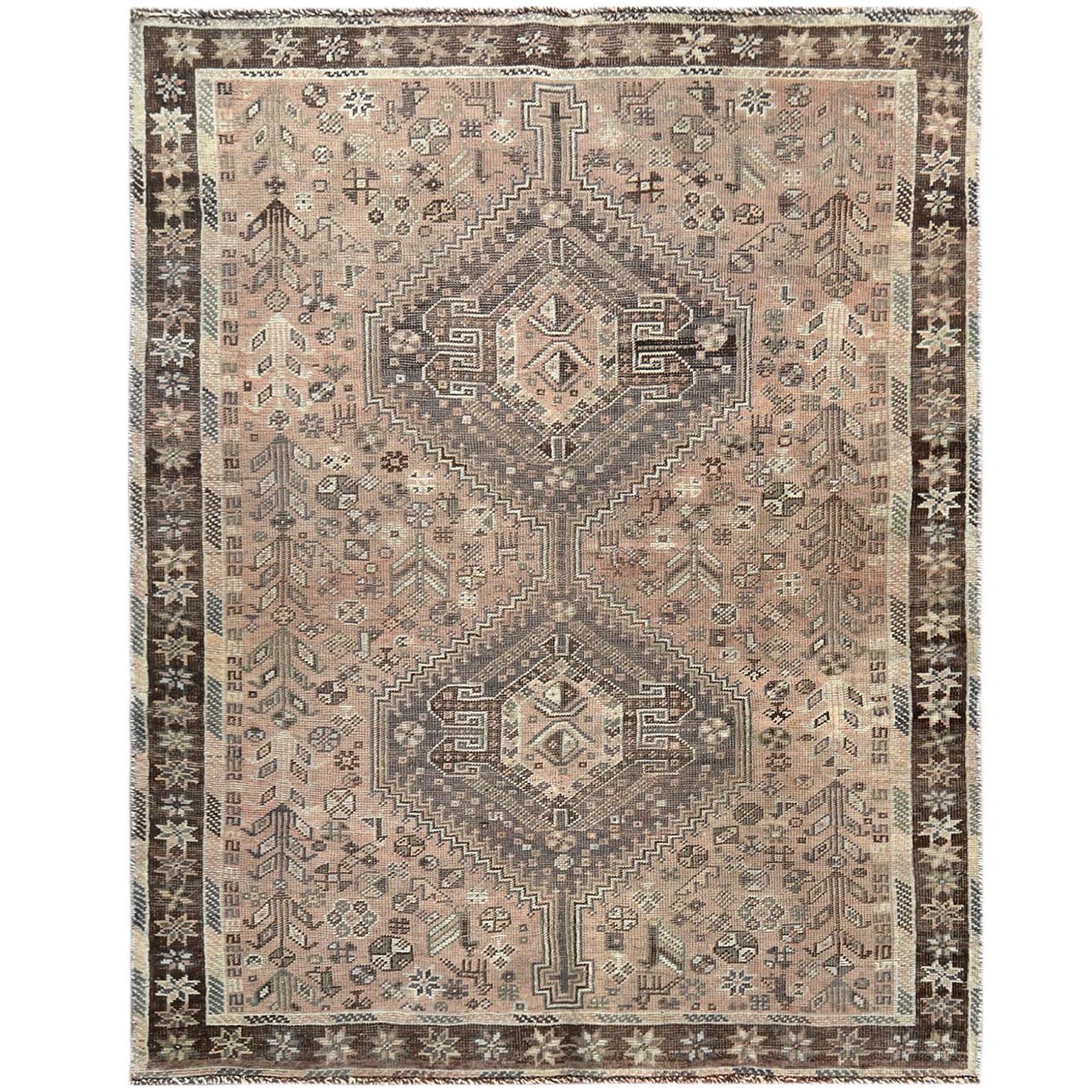 Fetneh Collection And Vintage Overdyed Collection Hand Knotted Brown Rug No: 1121210