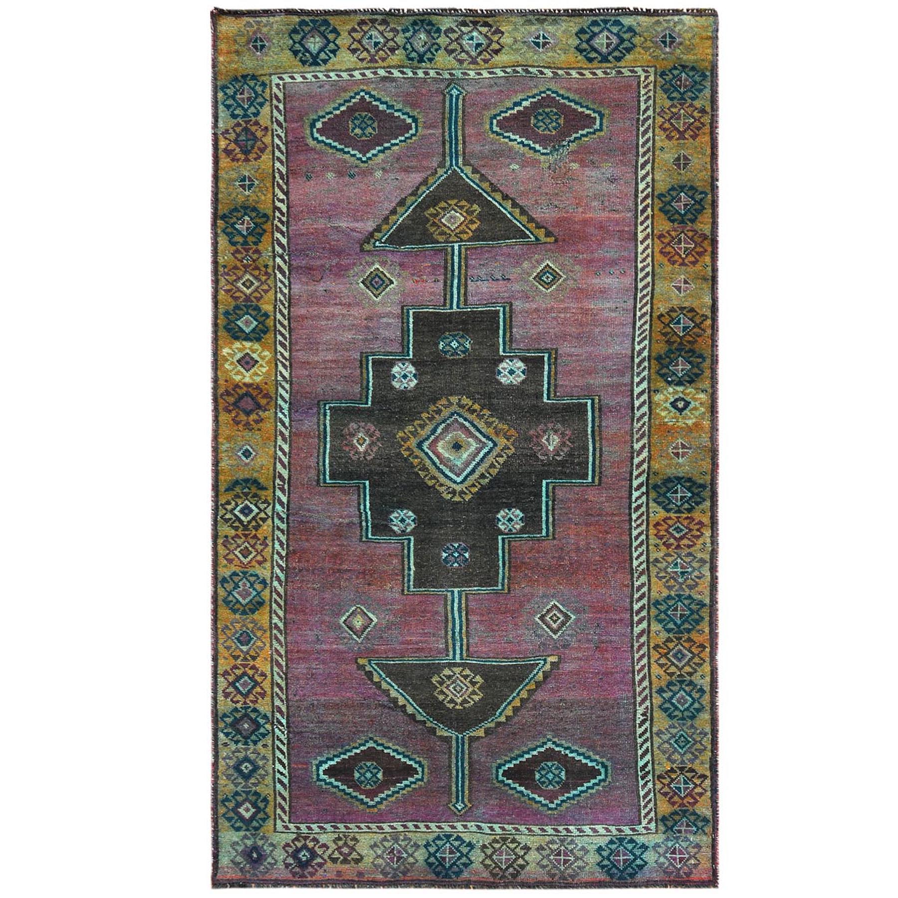 Fetneh Collection And Vintage Overdyed Collection Hand Knotted Pink Rug No: 1121214