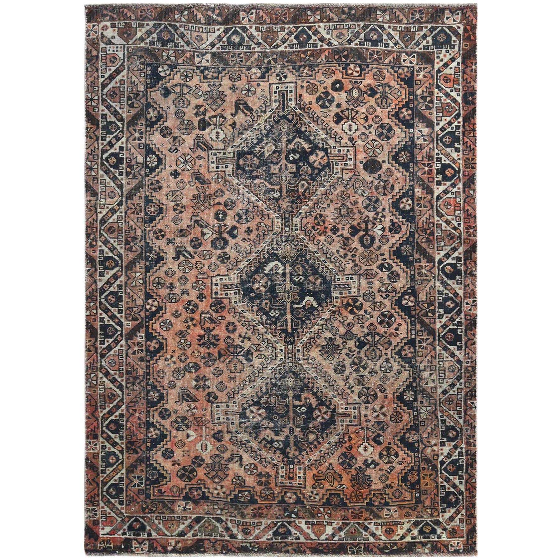 Fetneh Collection And Vintage Overdyed Collection Hand Knotted Brown Rug No: 1121216