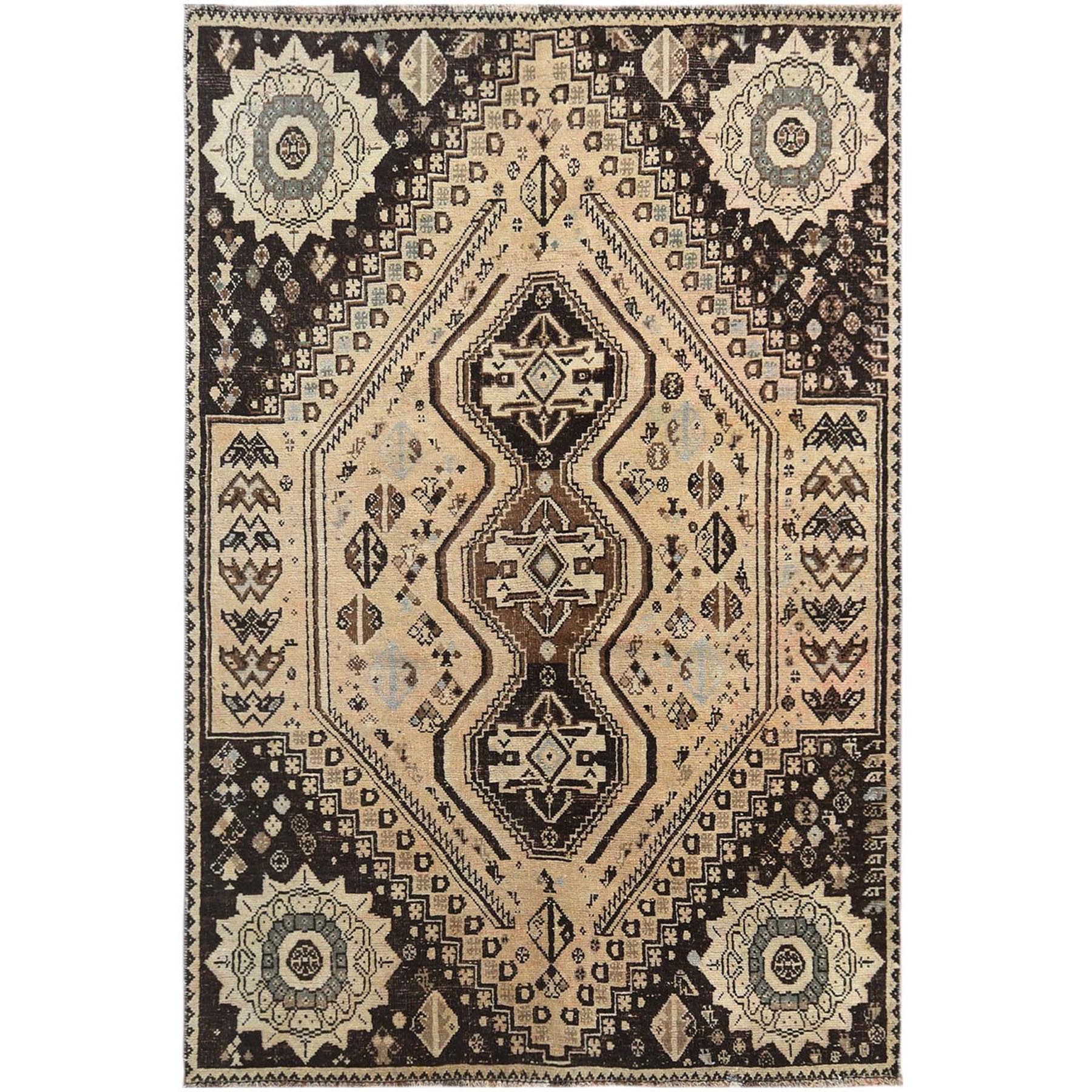 Fetneh Collection And Vintage Overdyed Collection Hand Knotted Beige Rug No: 1121218