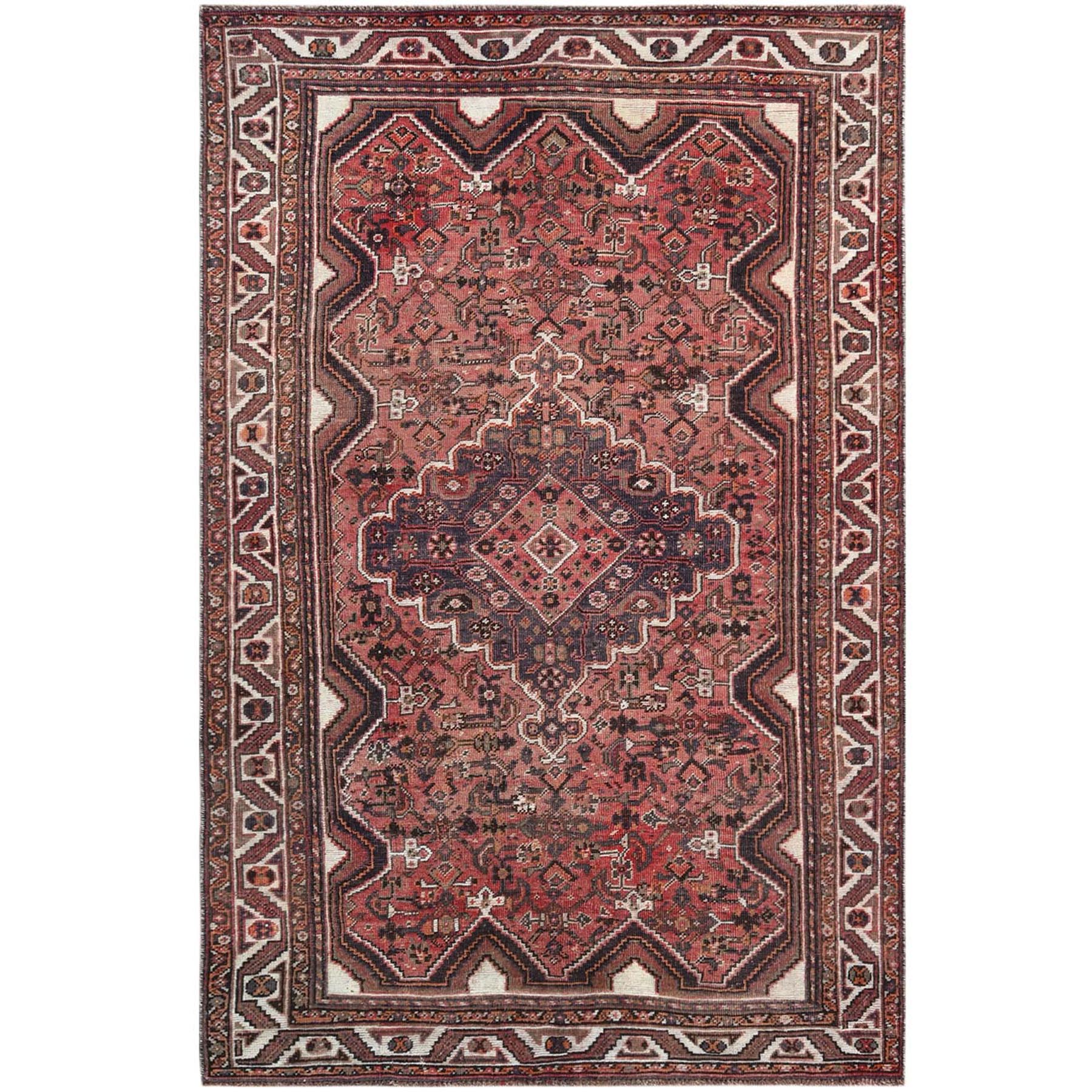 Fetneh Collection And Vintage Overdyed Collection Hand Knotted Red Rug No: 1121228