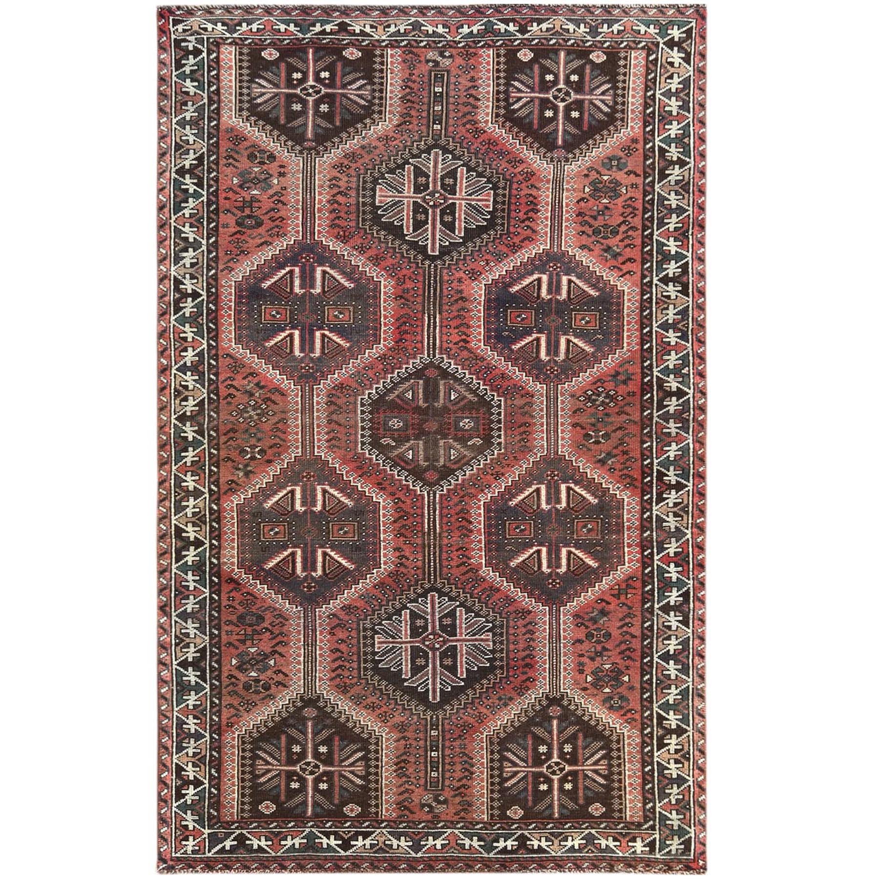 Fetneh Collection And Vintage Overdyed Collection Hand Knotted Red Rug No: 1121230