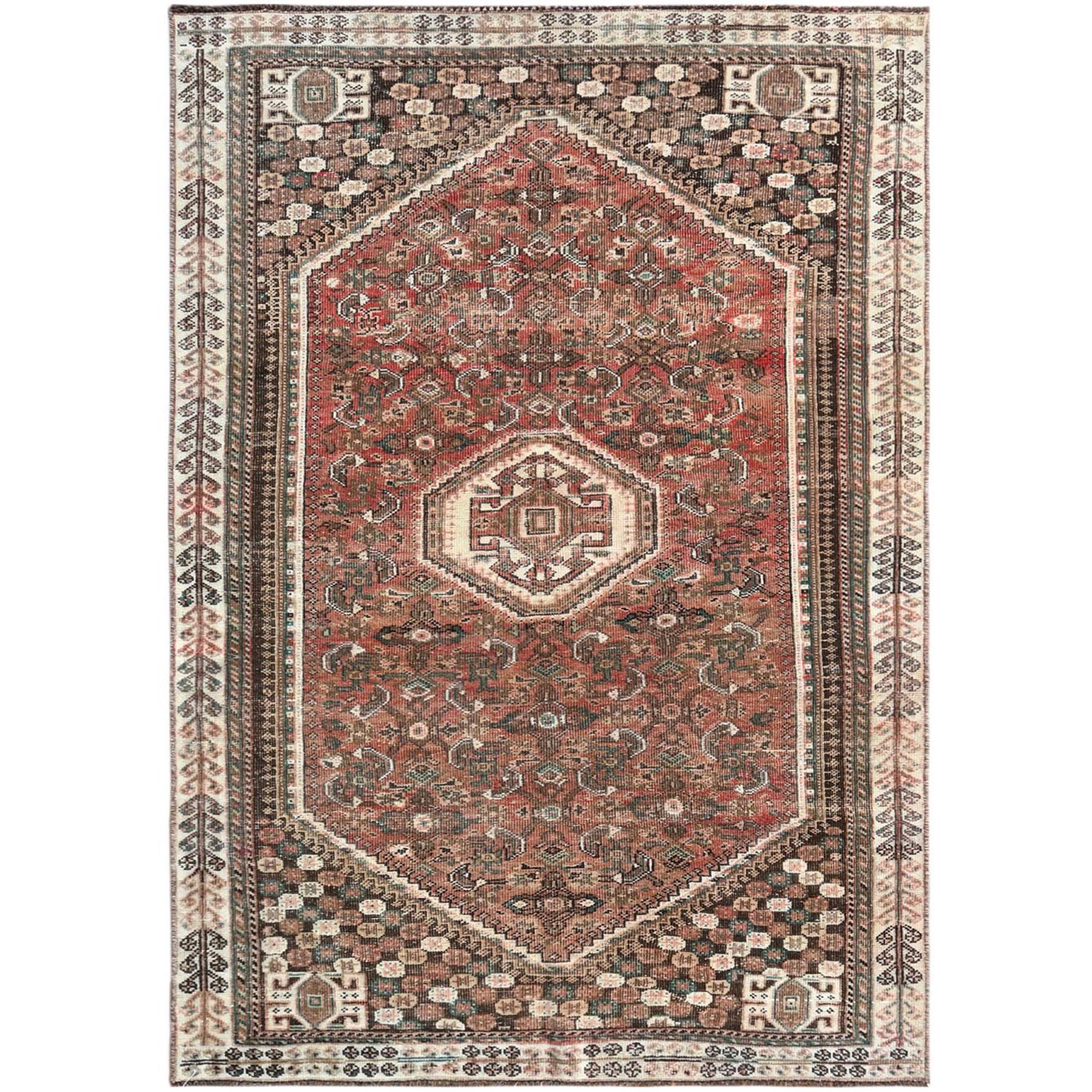 Fetneh Collection And Vintage Overdyed Collection Hand Knotted Red Rug No: 1121232