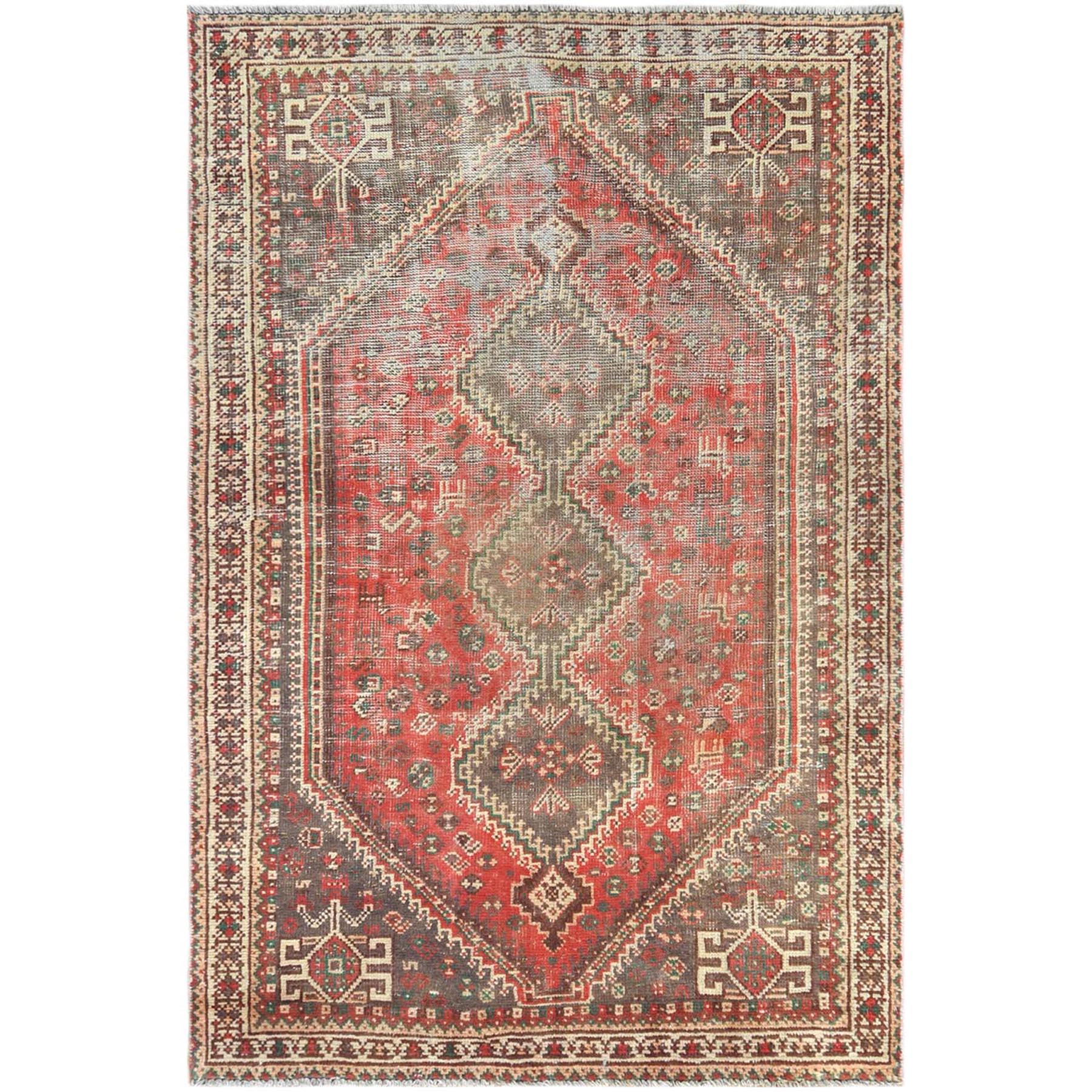 Fetneh Collection And Vintage Overdyed Collection Hand Knotted Red Rug No: 1121242